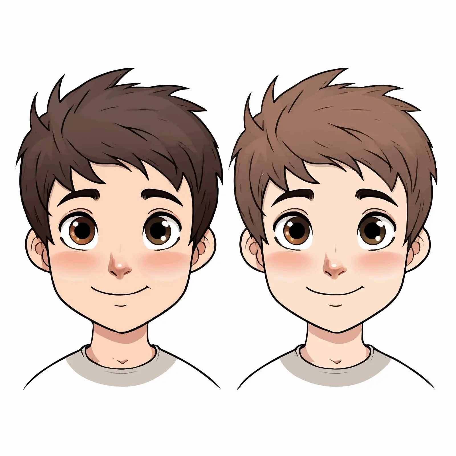 Boy's Face Vector Transformation from Line Art to Color — free download from Dotvec