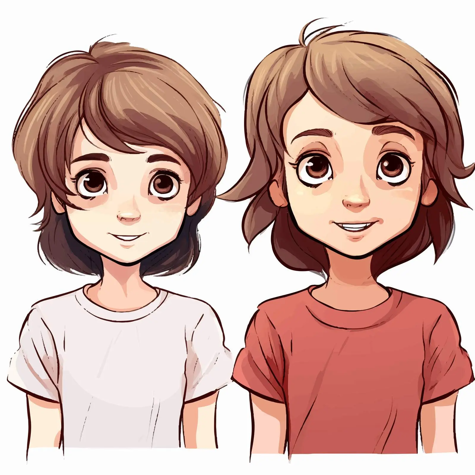 Transformation of Girl: Line Art to Color Vector — free download from Dotvec