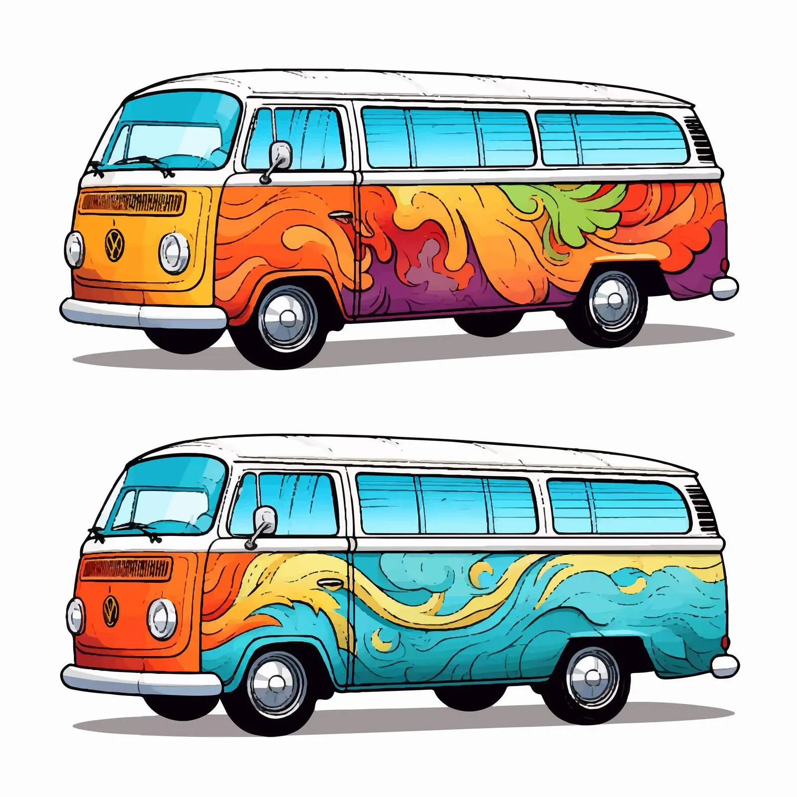 Line Art to Color Vehicle Vector Transition — free download from Dotvec