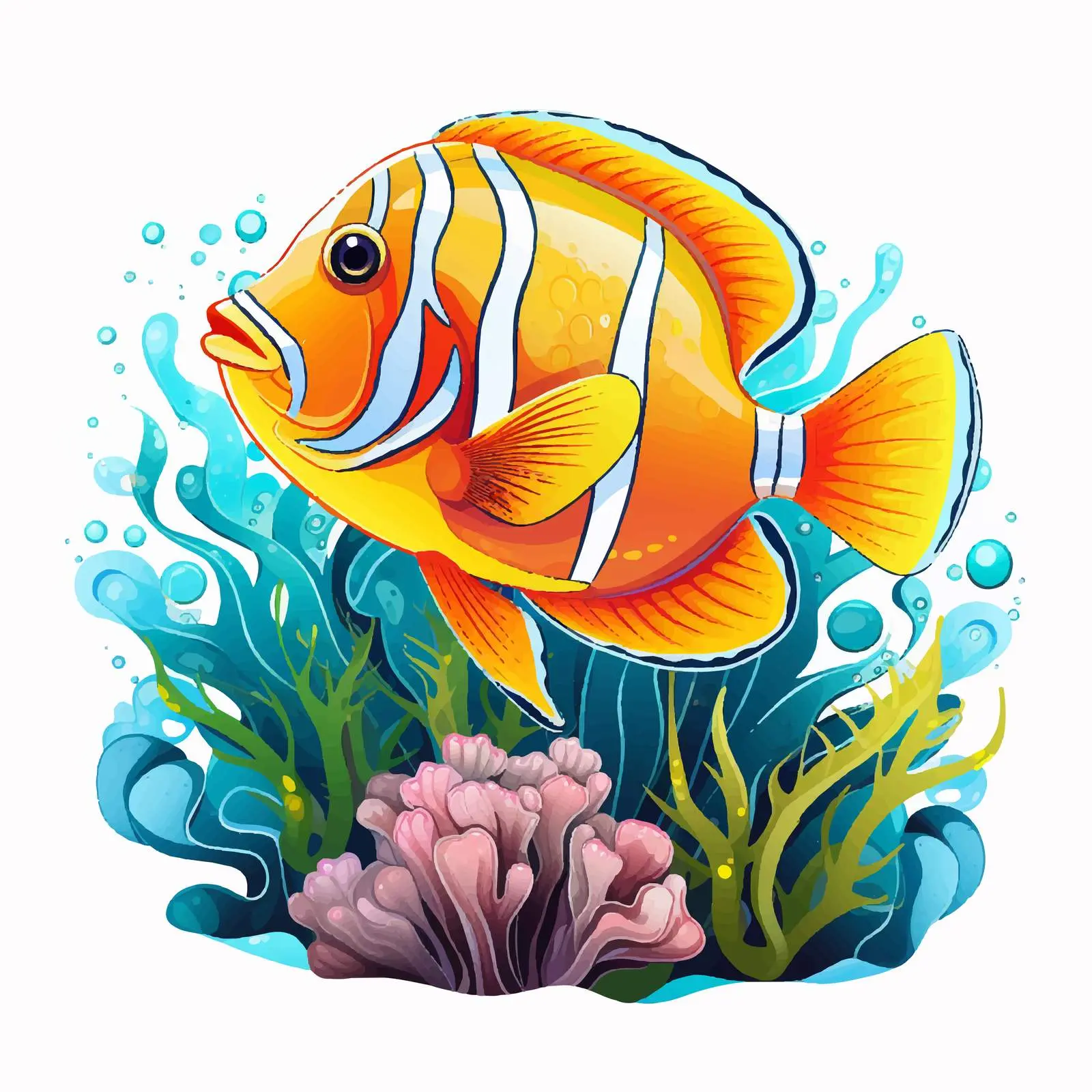 Colorful Tropical Fish on a Coral Reef — free download from Dotvec