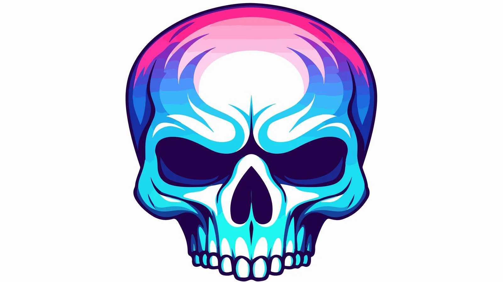 Cartoon Skull Gradient Vector Illustration — free download from Dotvec
