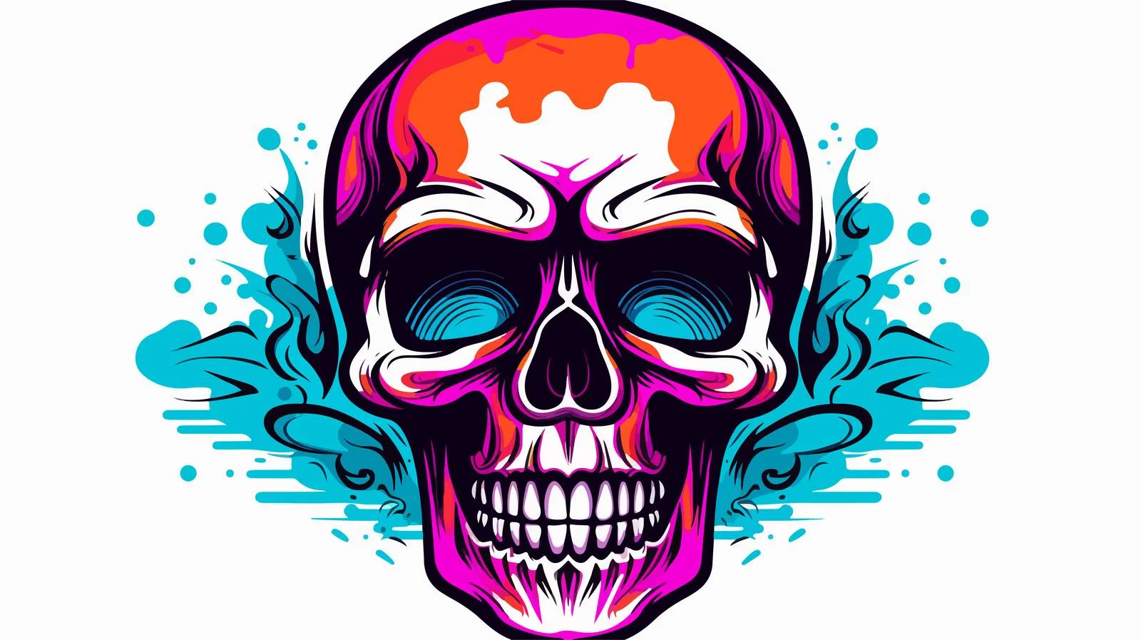 Cartoon Skull Vector Gradient Illustration — free download from Dotvec