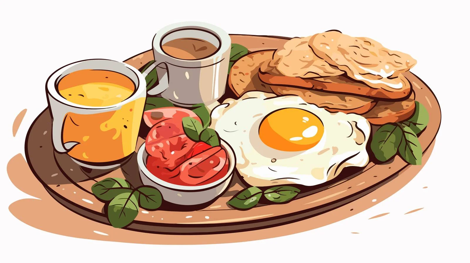 Delicious Handmade Breakfast Vector Illustration — free download from Dotvec