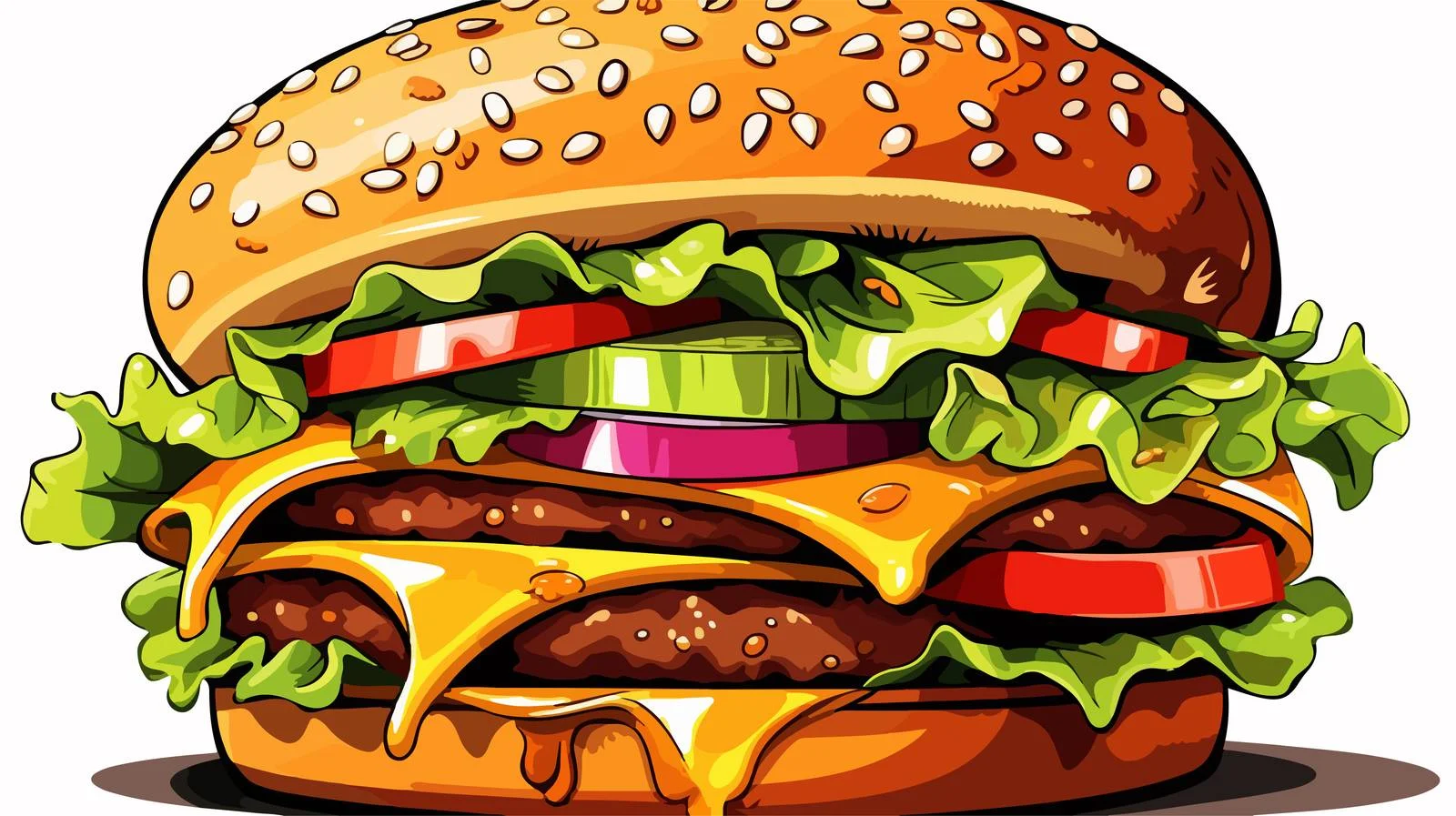 Handmade Burger Cartoon Vector Illustration — free download from Dotvec