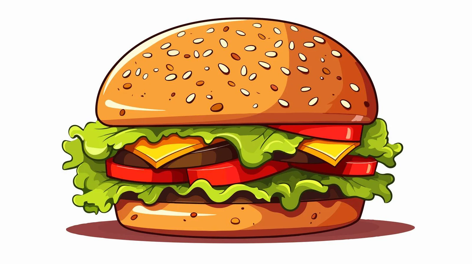 Delicious Handcrafted Burger Cartoon Vector Illustration — free download from Dotvec
