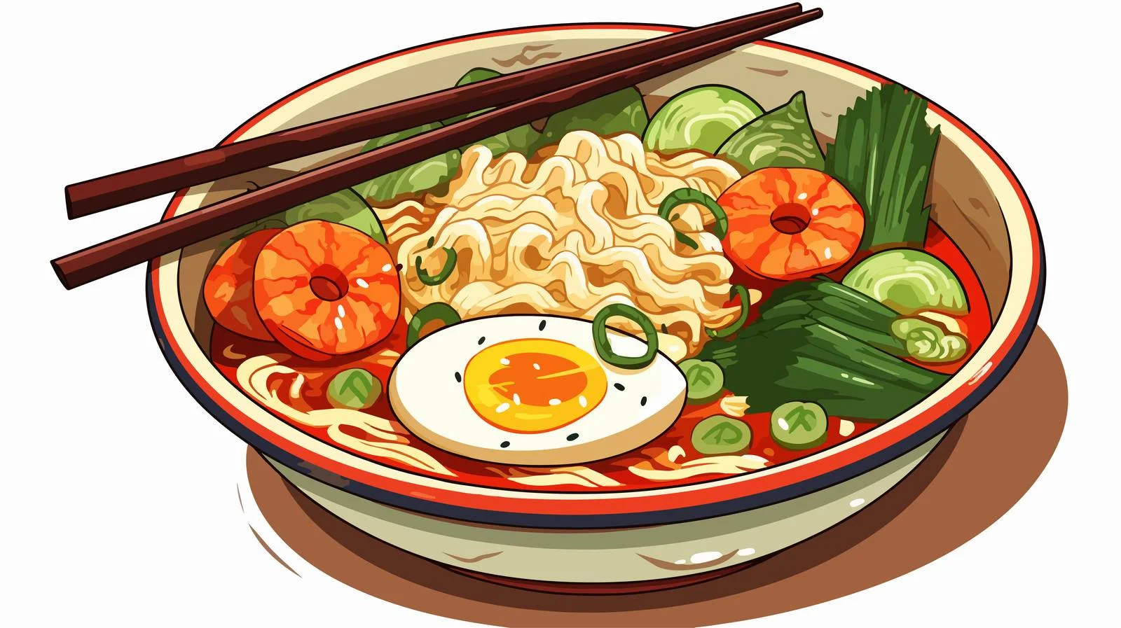 Warm Hand-Made Ramen Cartoon Vector Illustration — free download from Dotvec