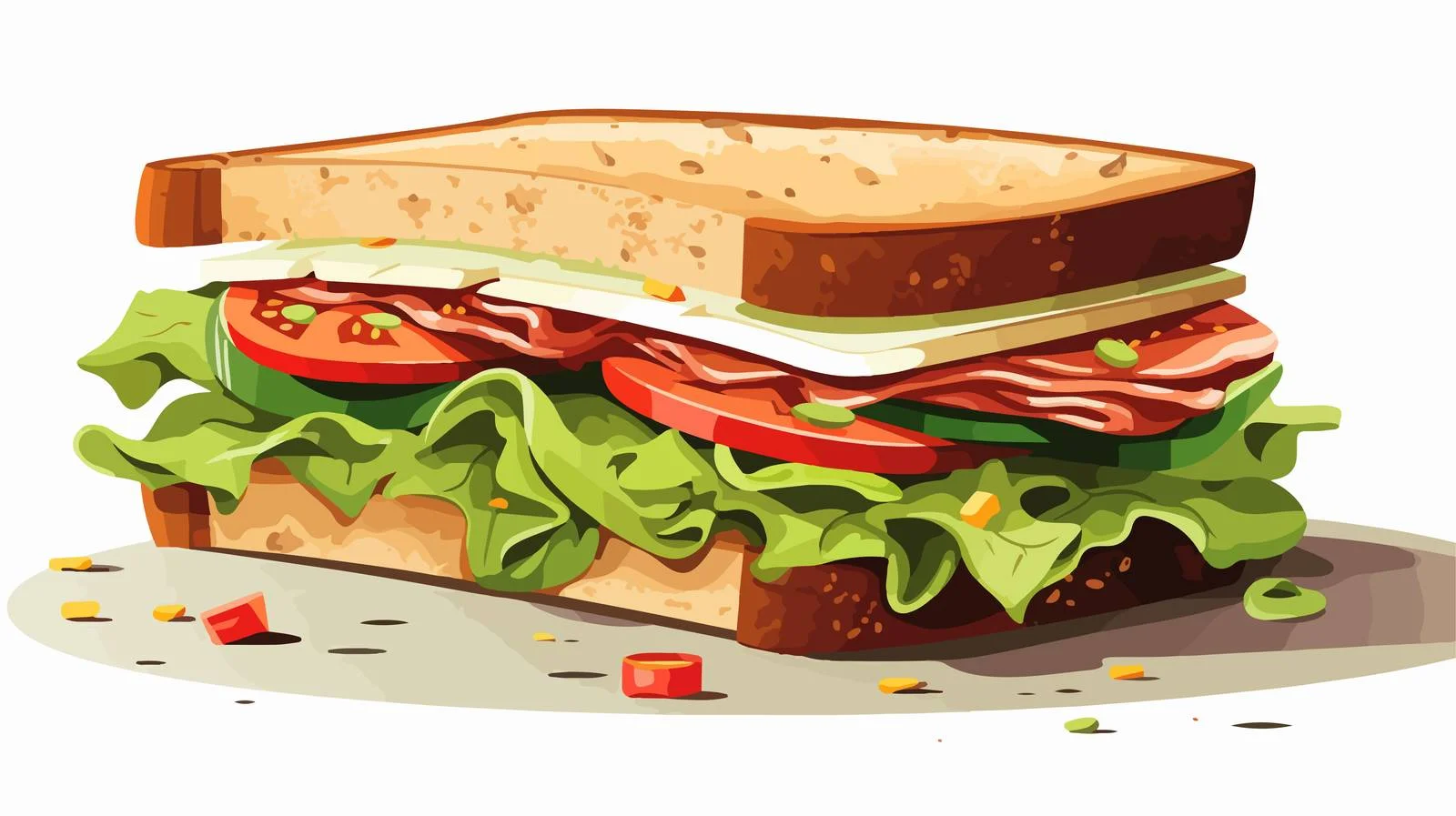 Delicious Hand-Made Cartoon Sandwich — free download from Dotvec