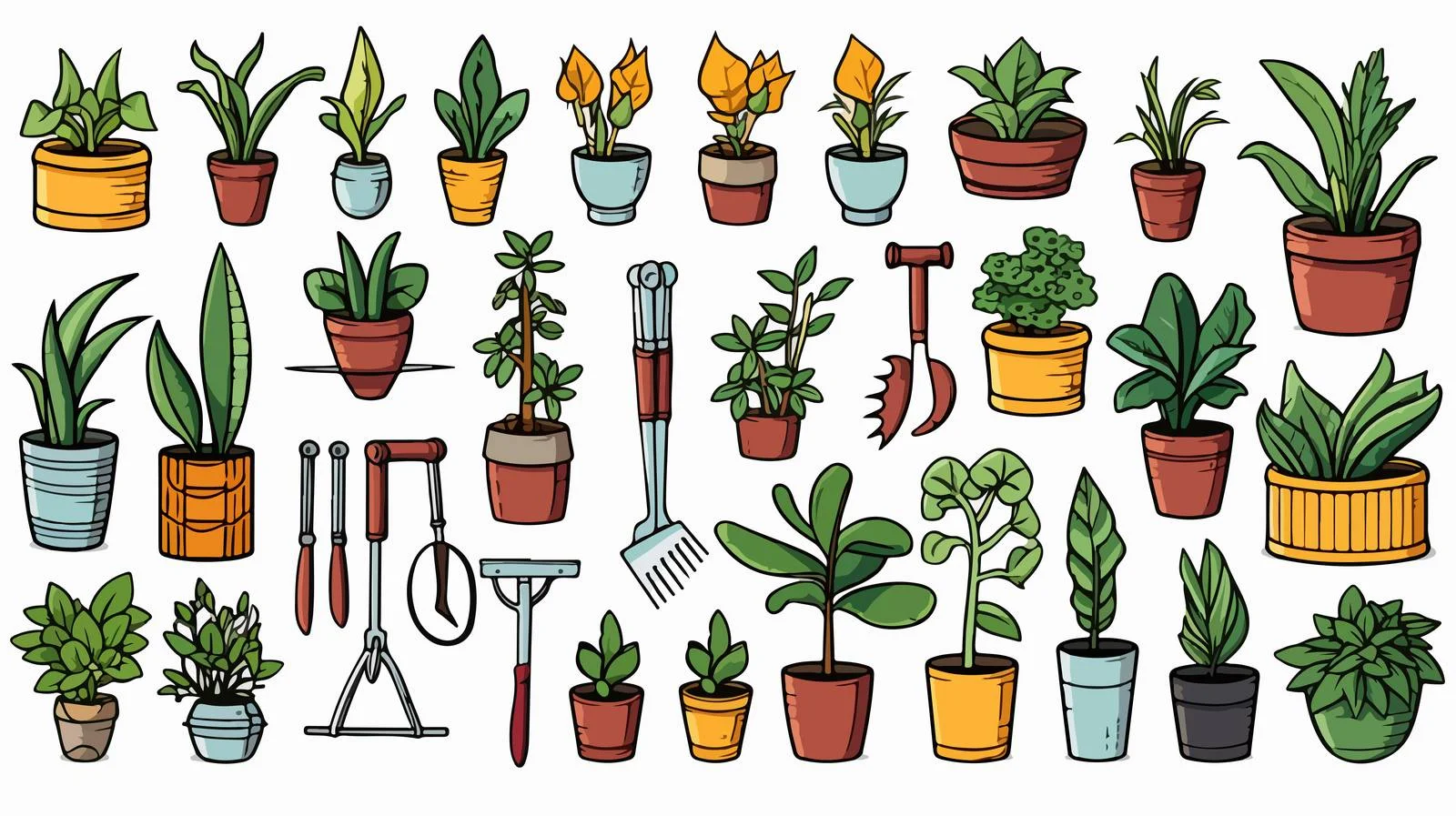 Garden Doodle Vector Set — free download from Dotvec