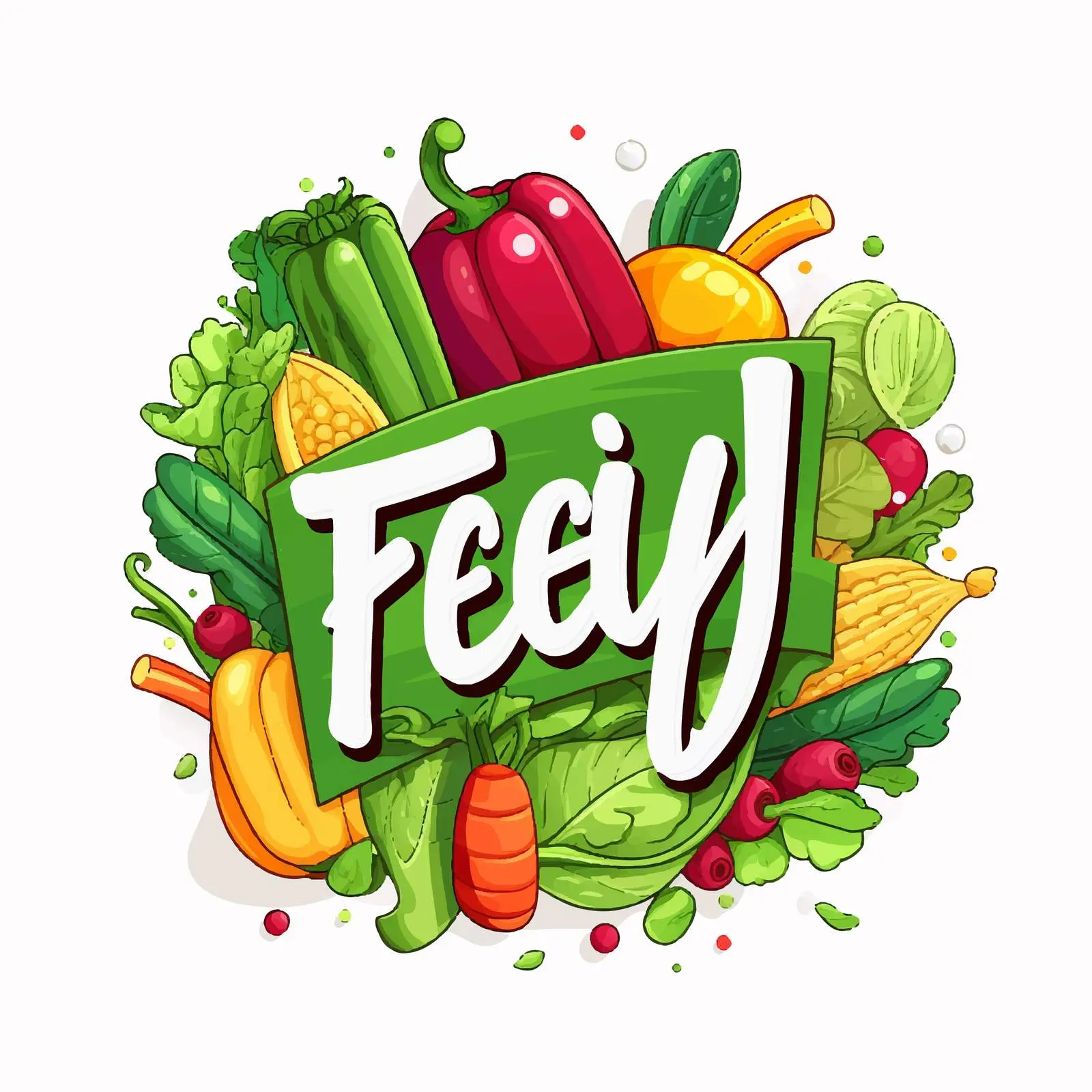 Vegan Food Lettering Concept on White Background — free download from Dotvec