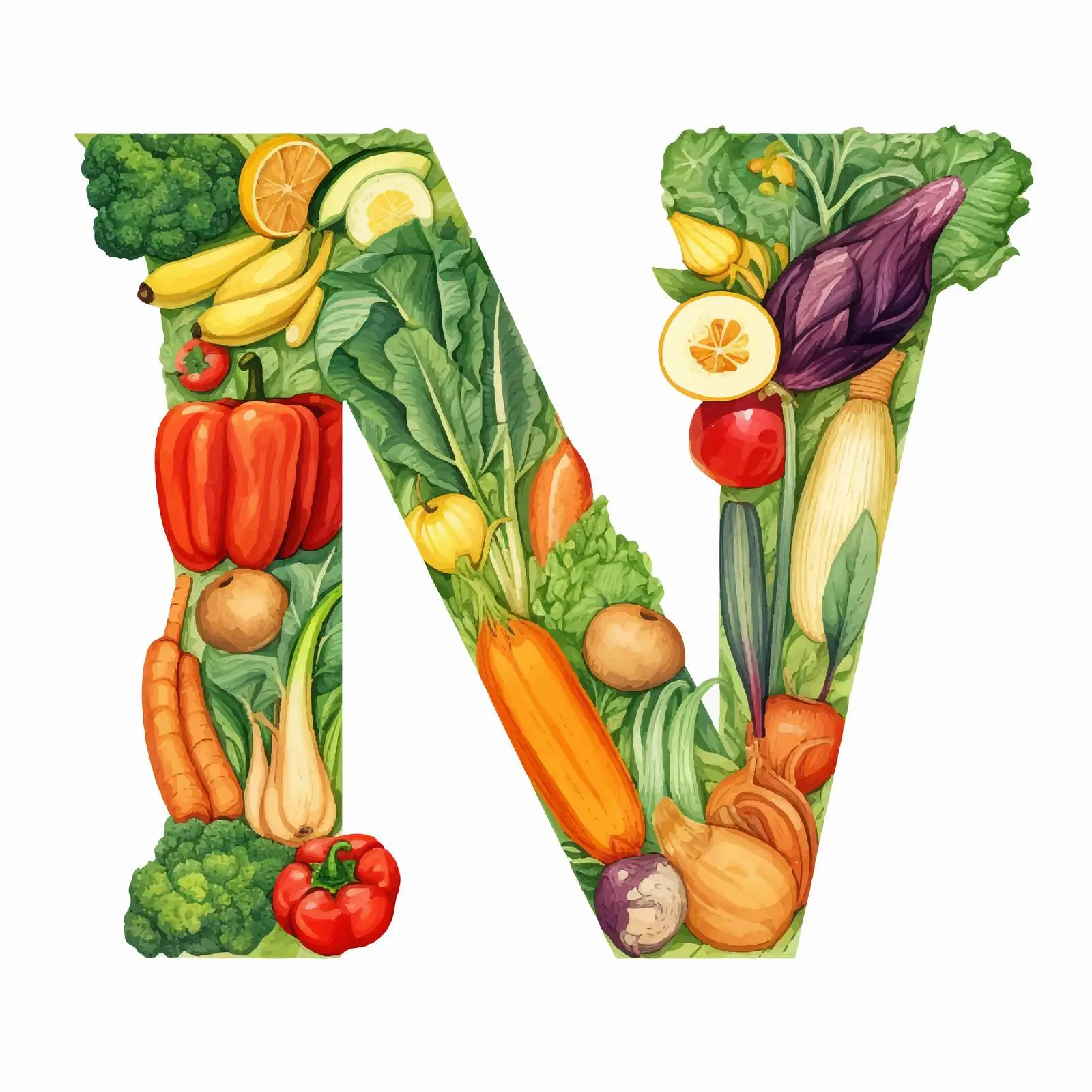 Bright Raw Vegan Vegetable Vector Image — free download from Dotvec