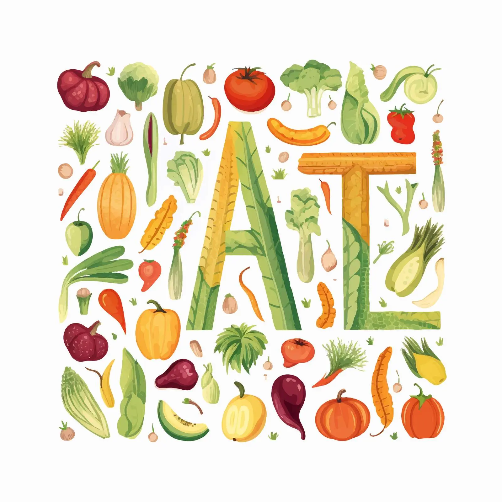 Bright Vegan Vegetarian Healthy Vegetable Vector — free download from Dotvec