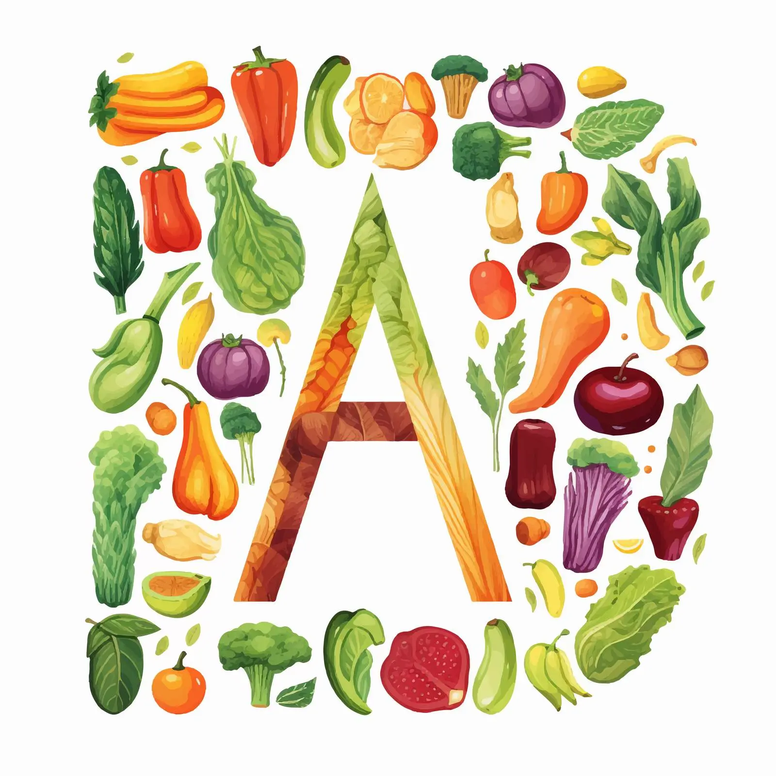 Vibrant Raw Vegan Vegetable Illustration — free download from Dotvec