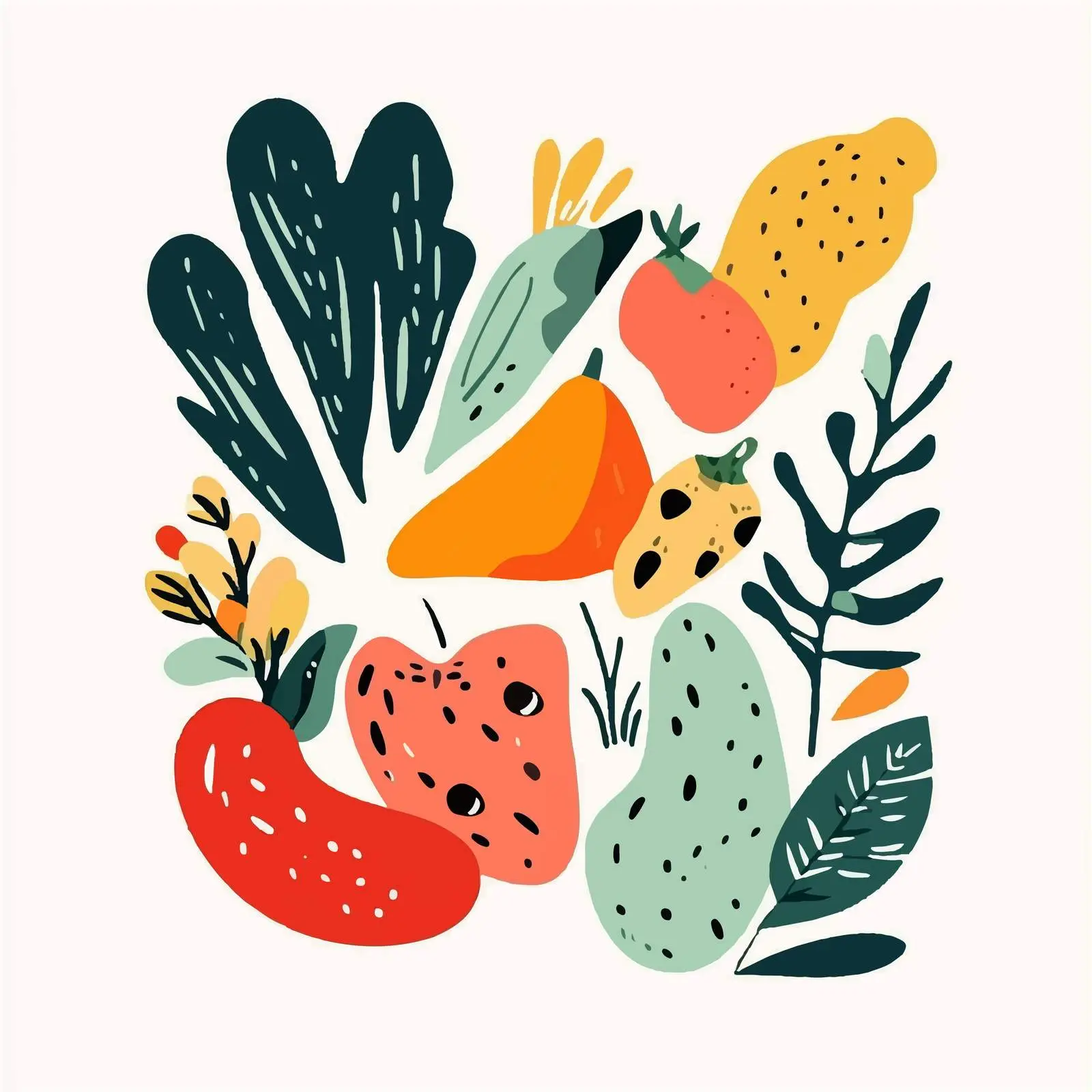 Cartoon Vegetable Icons Vector Set — free download from Dotvec