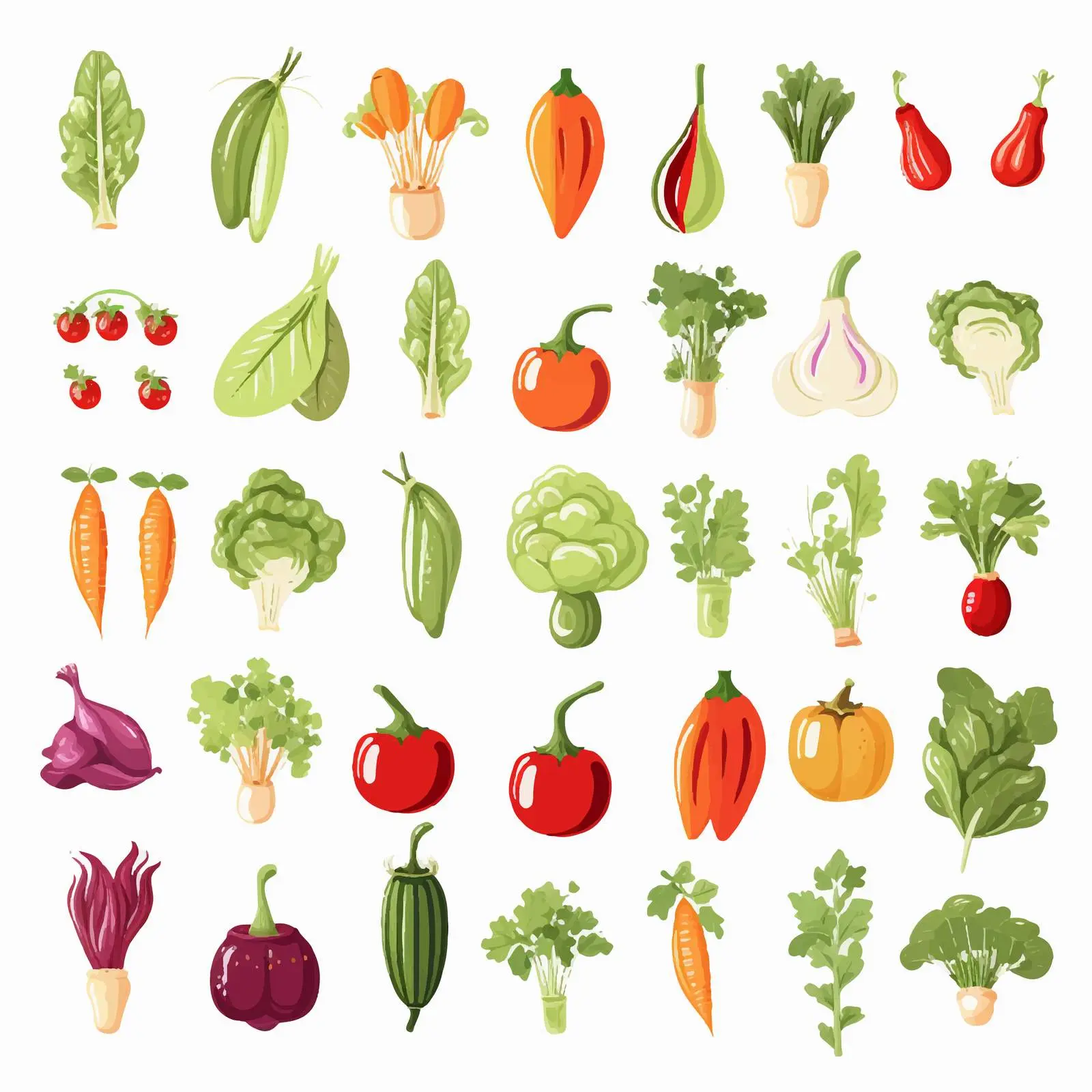 Small Spring Summer Vegetable Silhouettes Vectors — free download from Dotvec