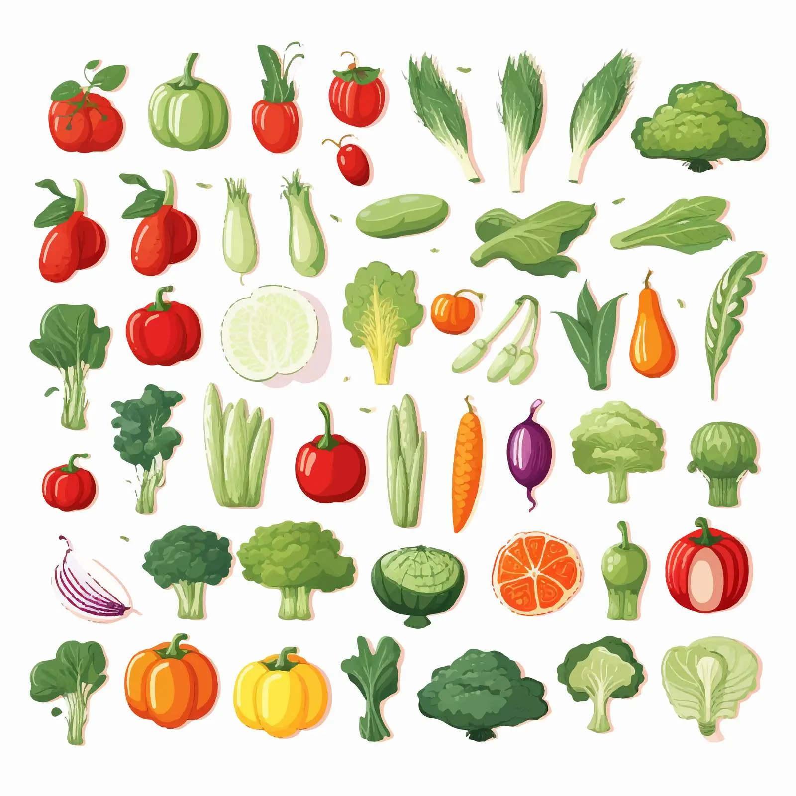 Spring and Summer Vegetable Silhouettes Clip Art — free download from Dotvec