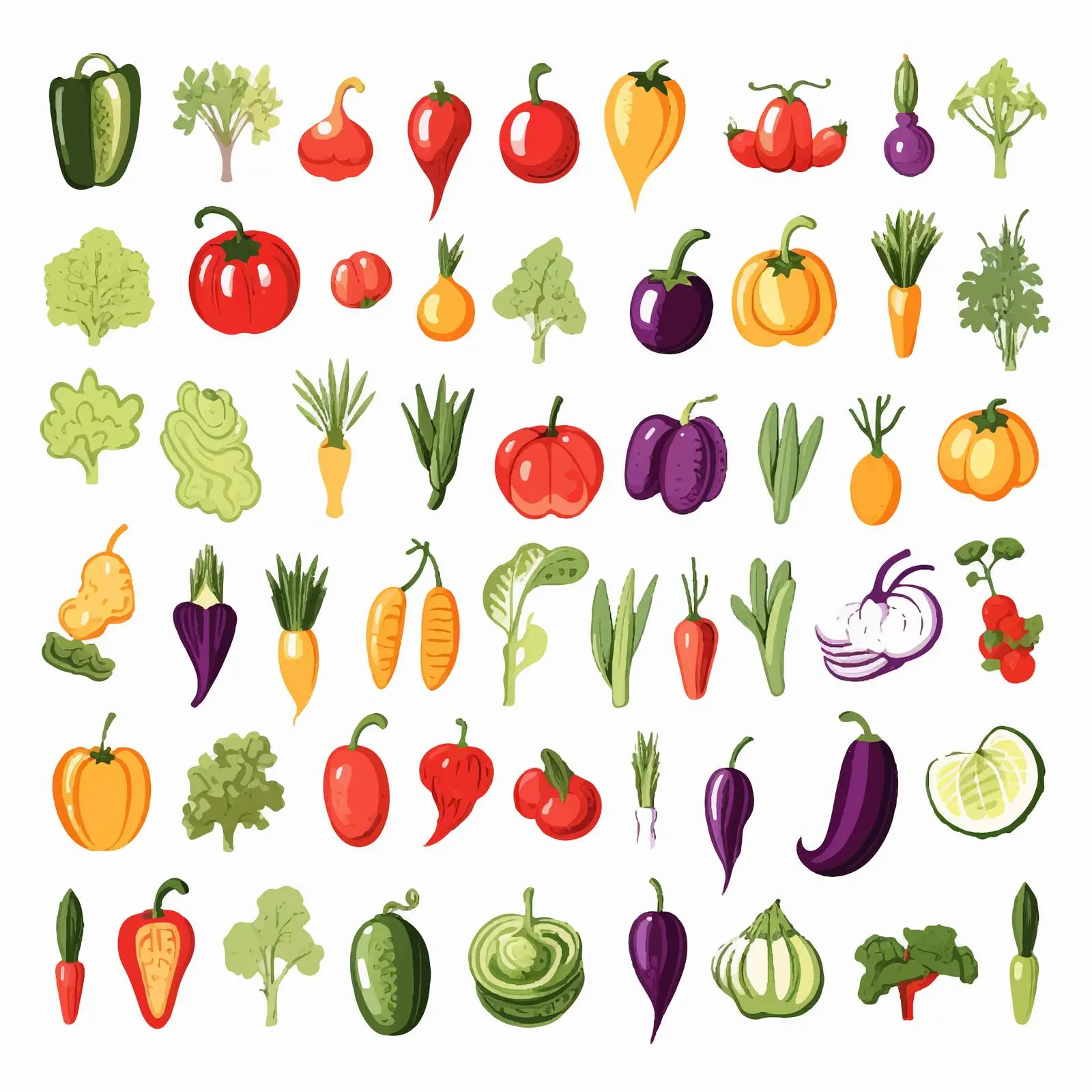 Spring Summer Vegetable Silhouettes Clip Art Set – free onions image from Dotvec