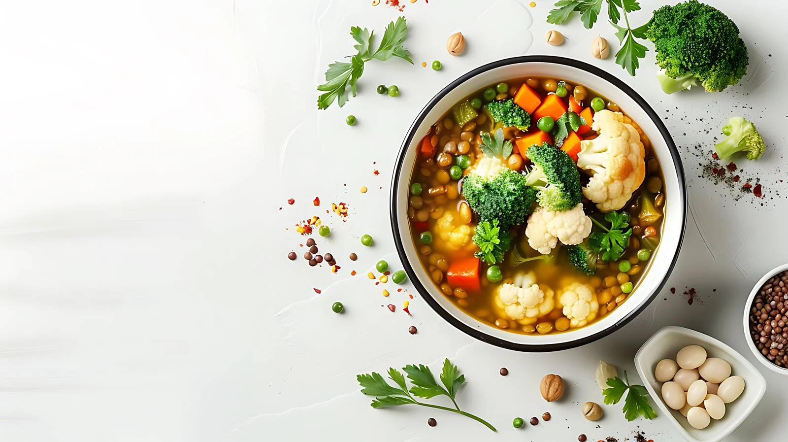 Vegetarian Lentils Soup with Cauliflower — free download from Dotvec