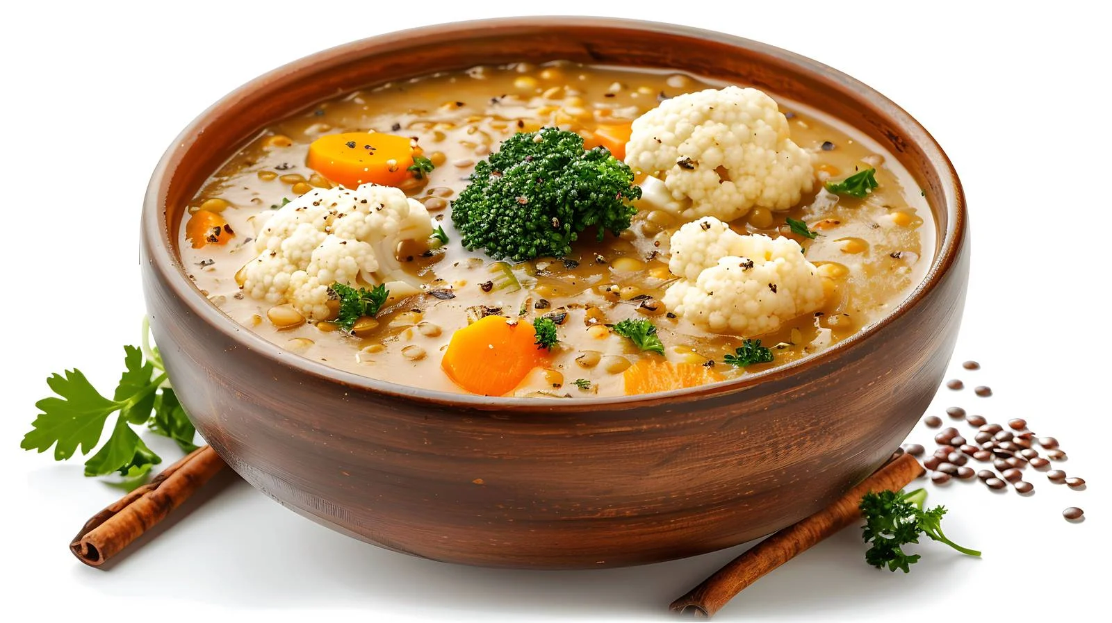 Vegetarian Lentil Cauliflower Broccoli Soup — free download from Dotvec