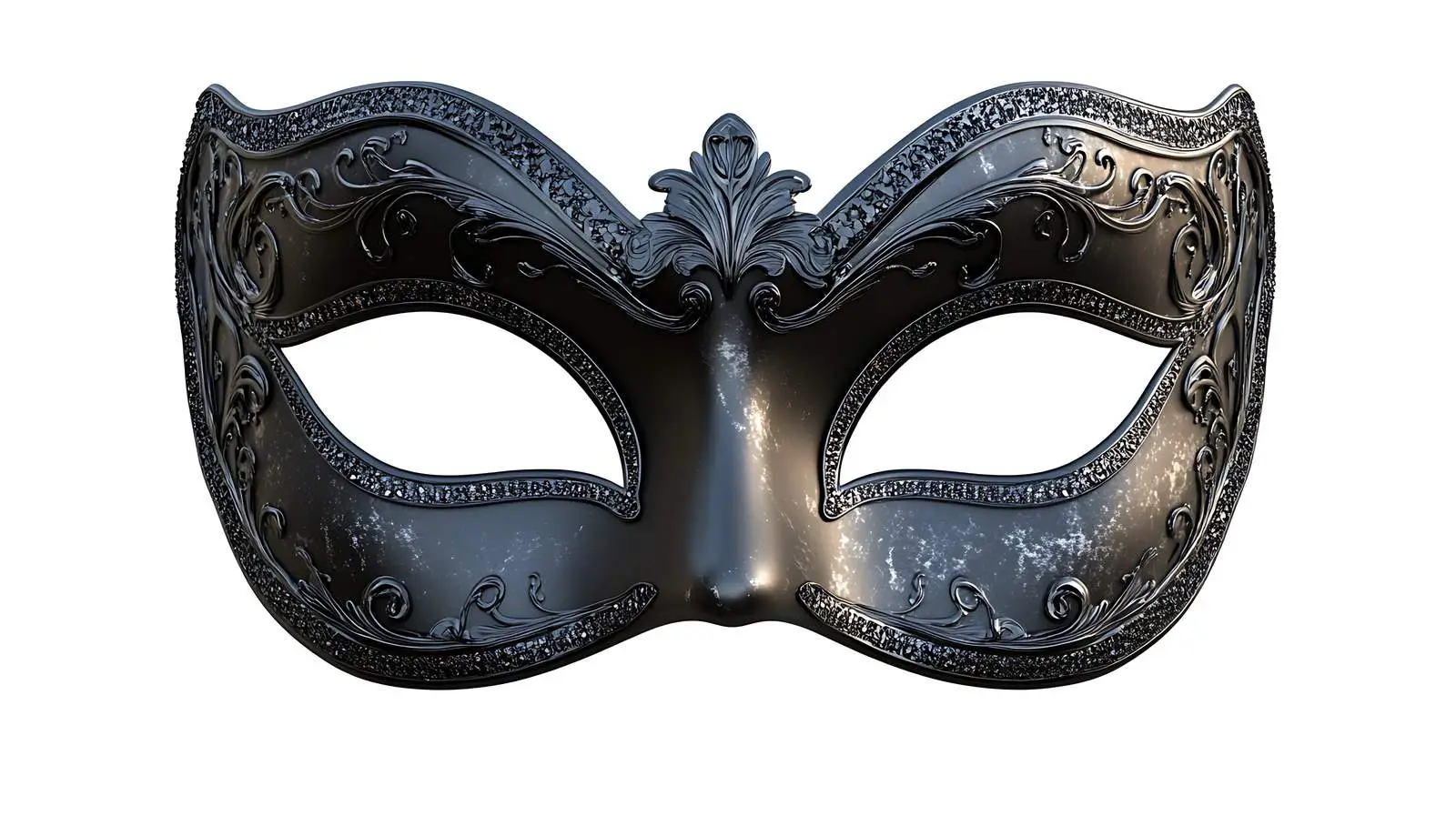 Venetian Carnival Mask Isolated Transparent Black — free download from Dotvec