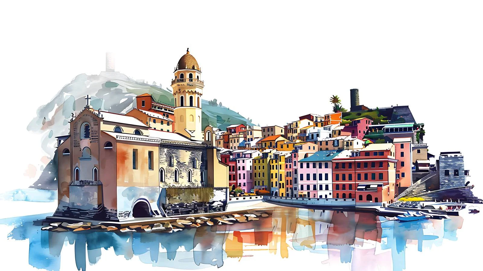 Vernazza in Cinque Terre, Italy Landscape View — free download from Dotvec