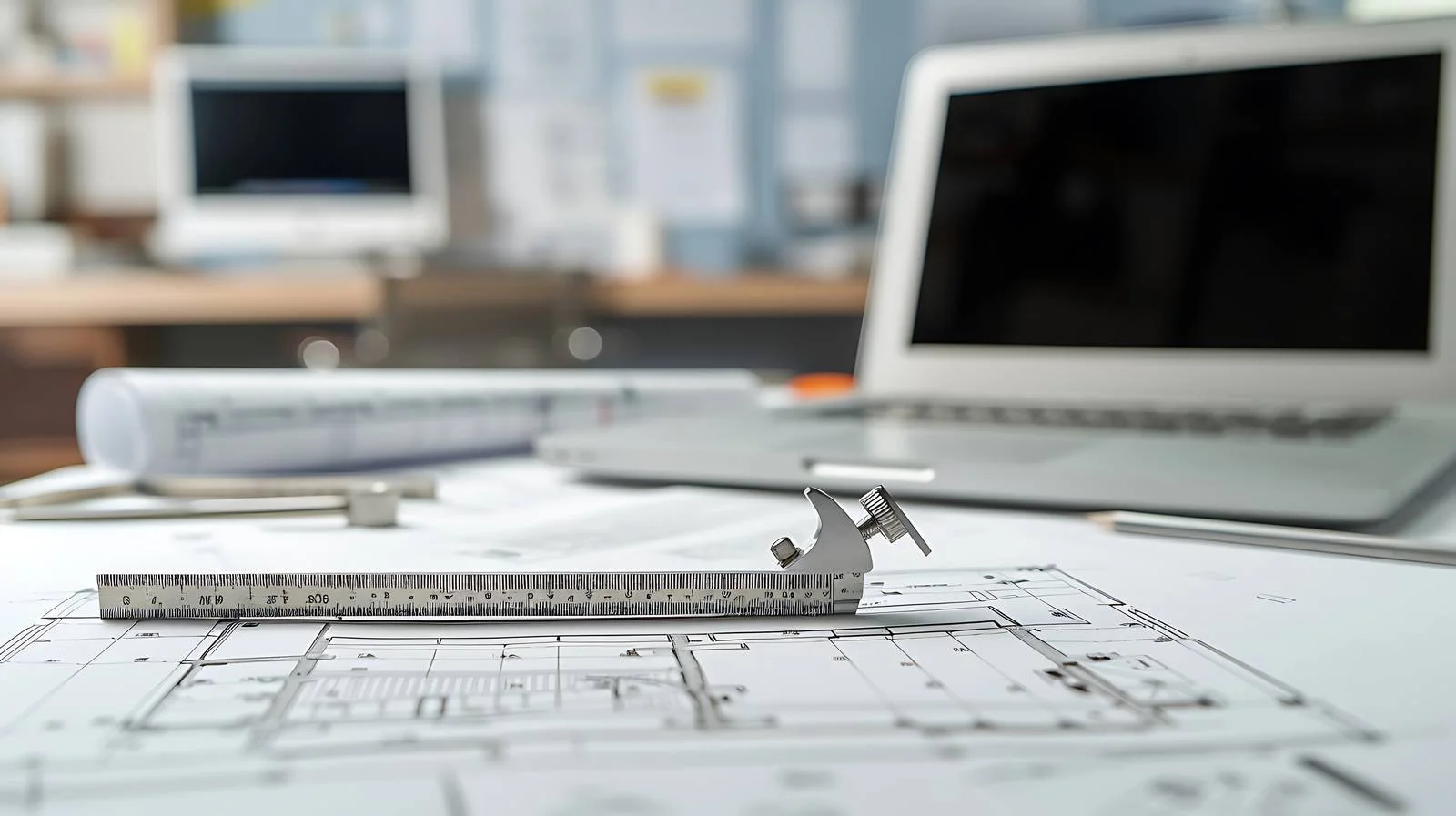Precision Measurement Tool on Architect's Blueprint — free download from Dotvec