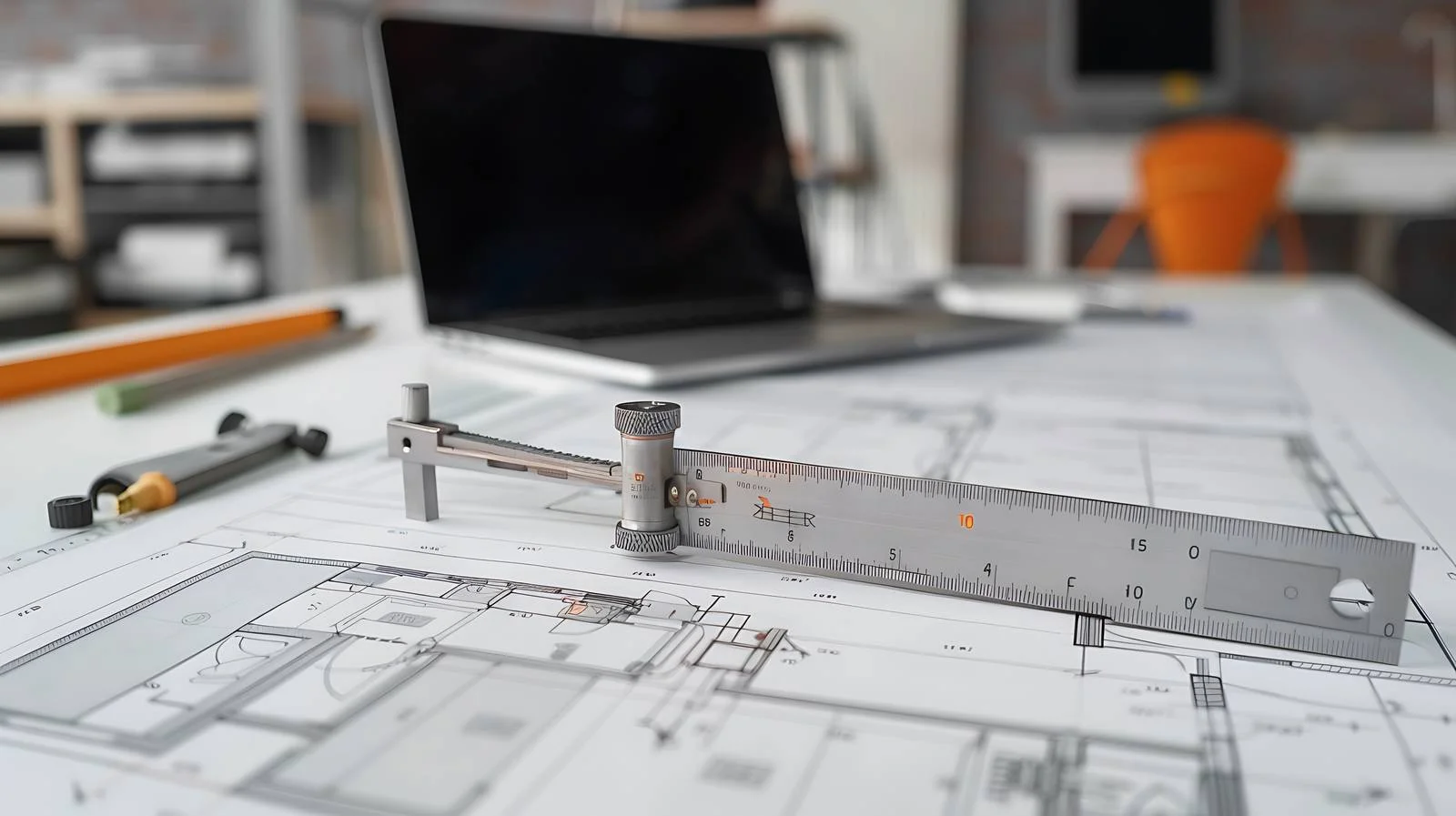 Precision Measuring Tool on Blueprint — free download from Dotvec