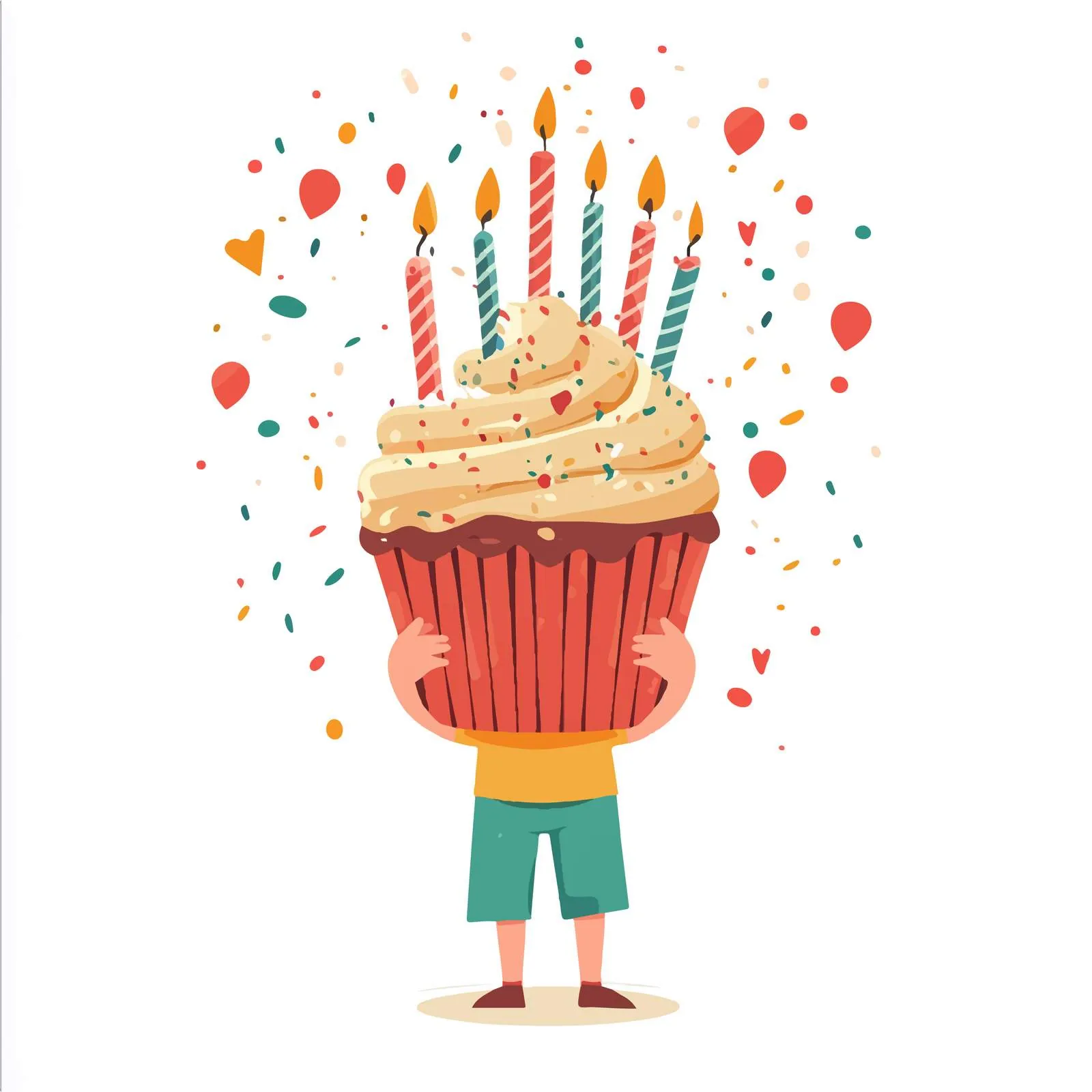 Cute Vertical Birthday Greeting Card Template — free download from Dotvec