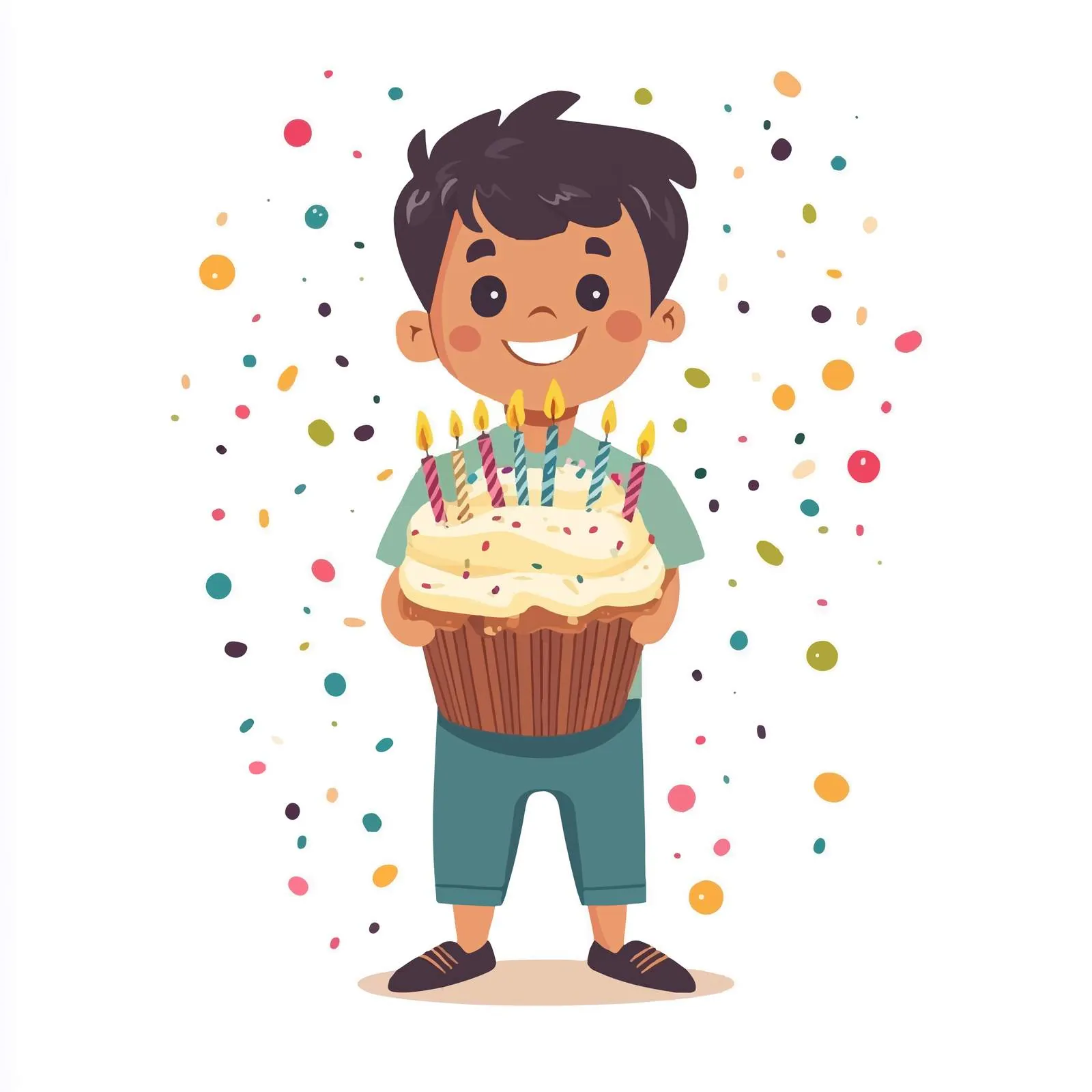 Cute Vertical Birthday Greeting Card Template — free download from Dotvec