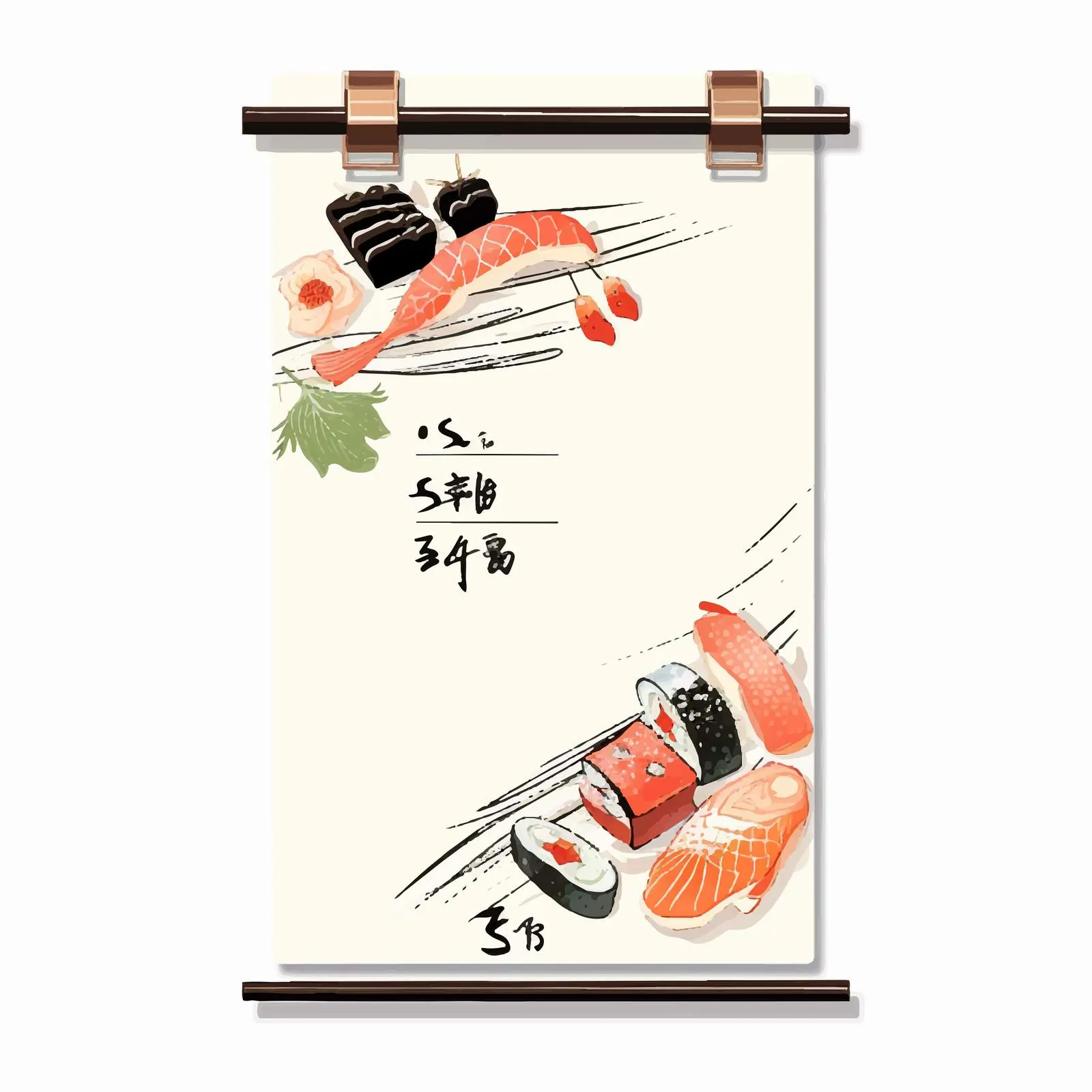 Sushi Seafood Vertical Menu Cover Template — free download from Dotvec