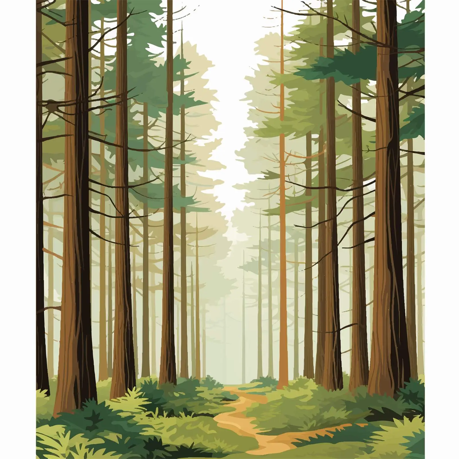 Vertical Pine Forest Background Illustration — free download from Dotvec