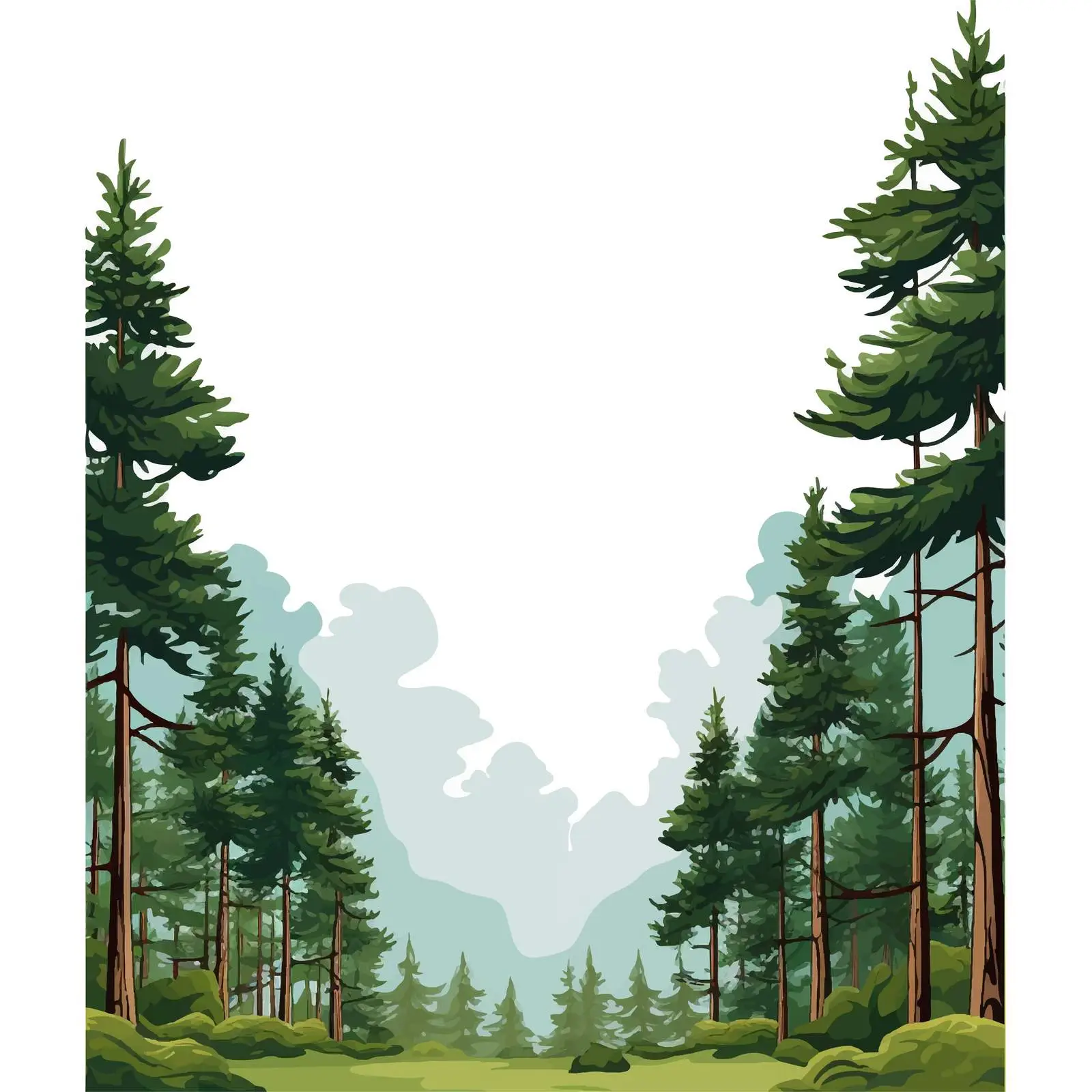 Vertical Pine Forest Background Illustration — free download from Dotvec