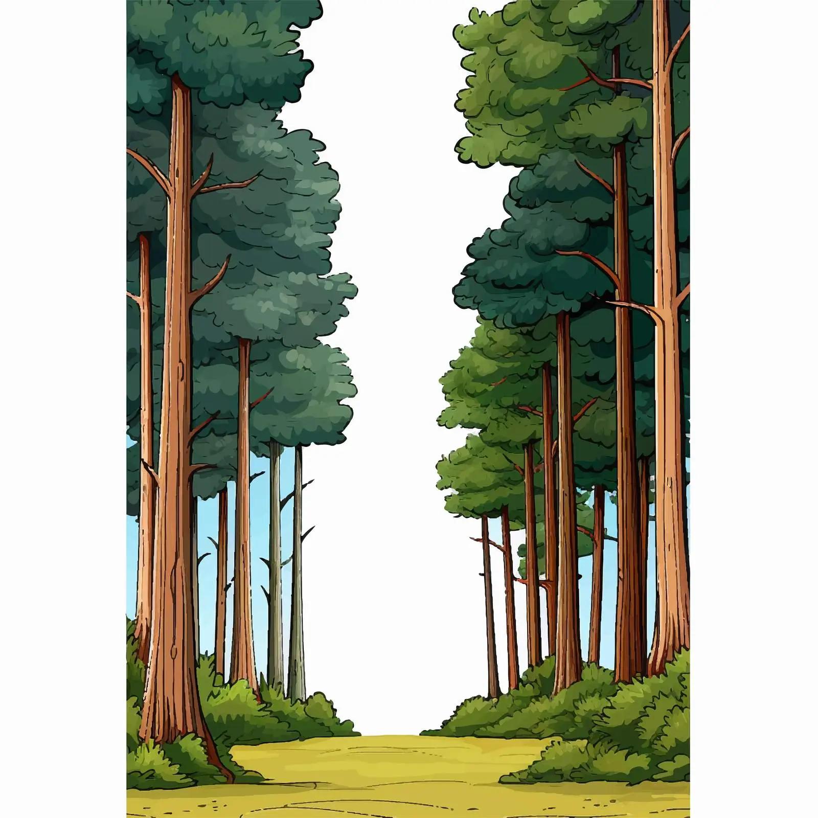 Vertical Pine Forest Background Illustration — free download from Dotvec