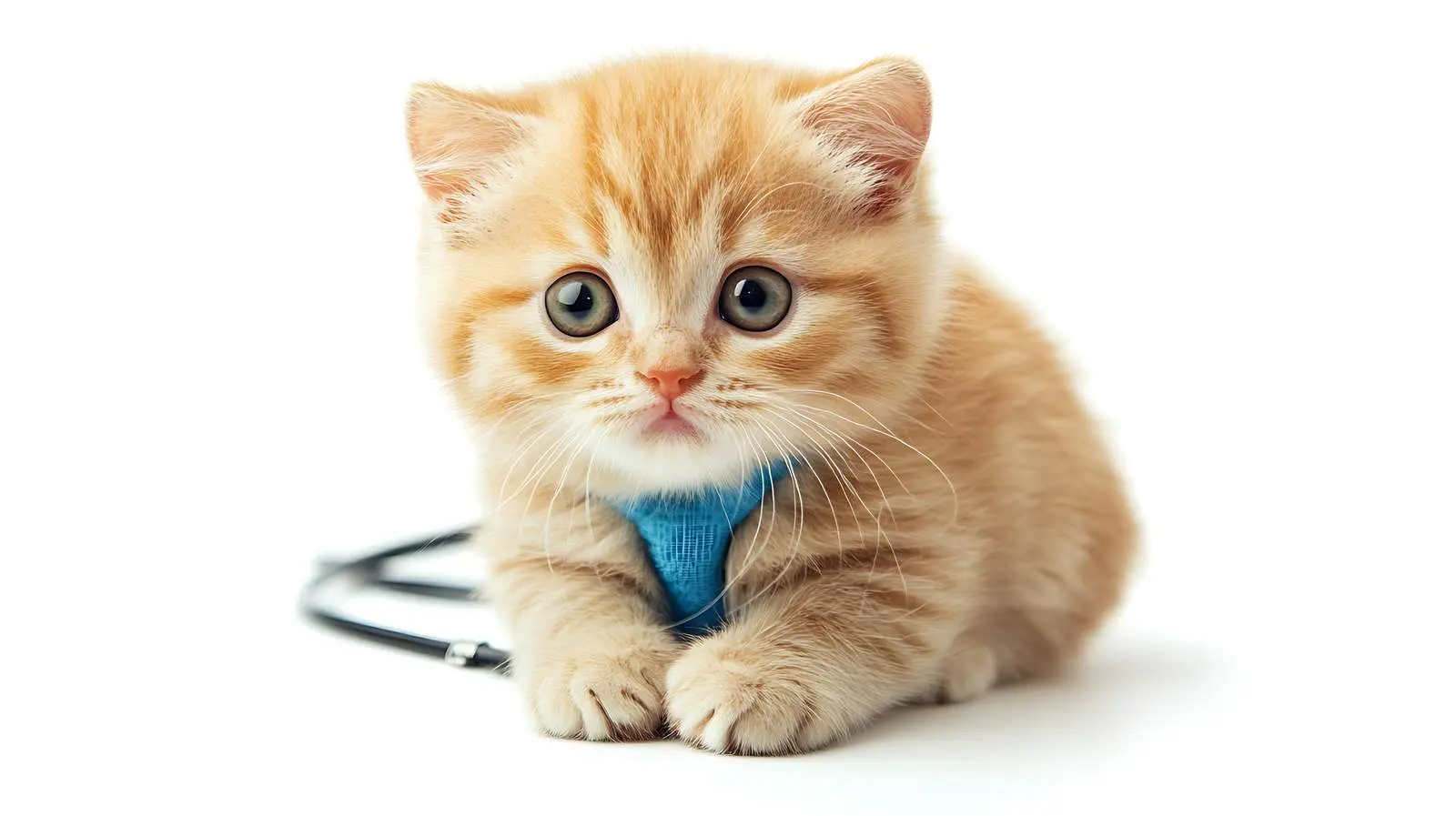 Veterinarian Examines Adorable Scottish Straight Kitten — free download from Dotvec
