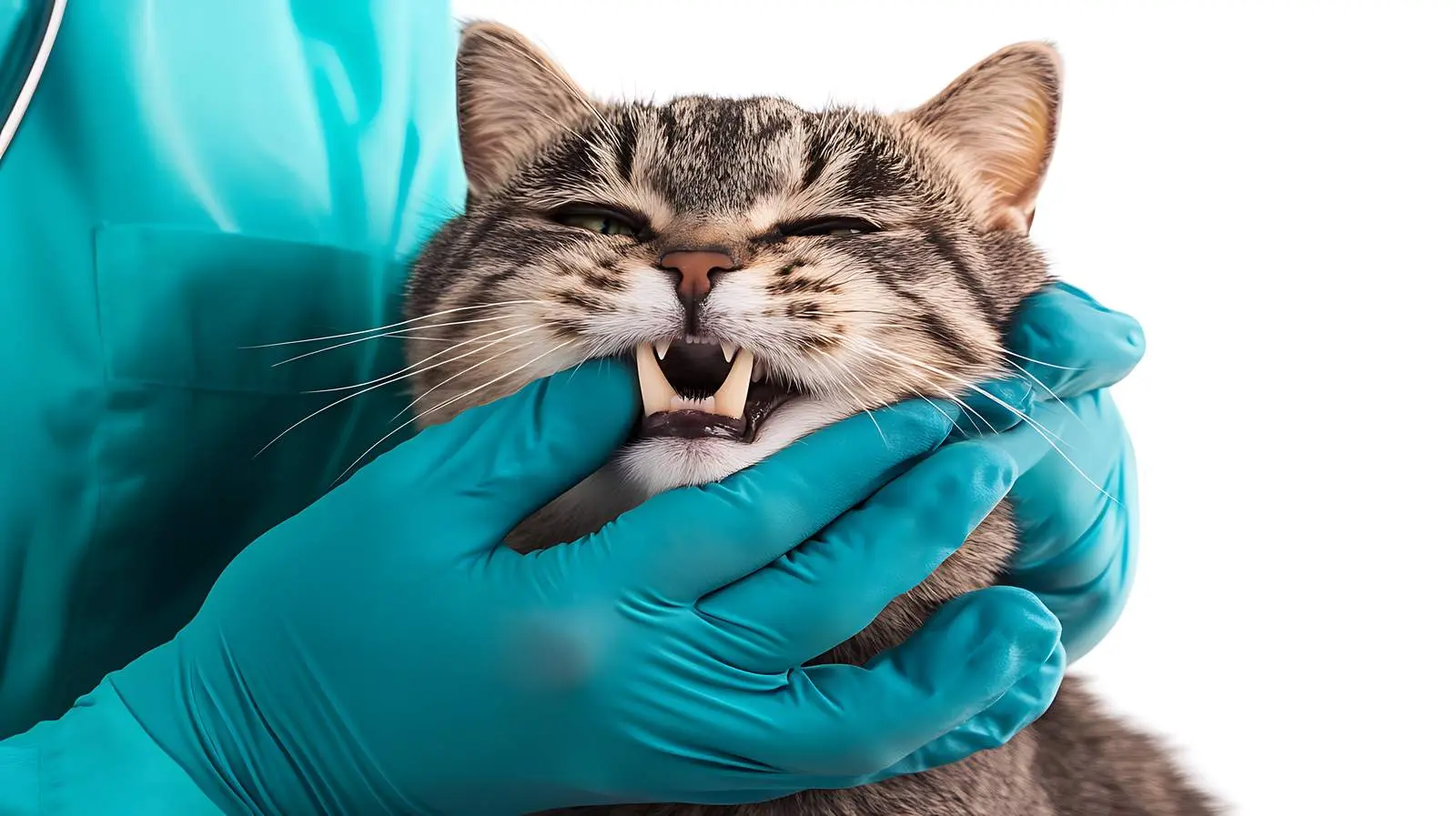Veterinarian Examining Scottish Straight Cat's Teeth – free cleaning image from Dotvec