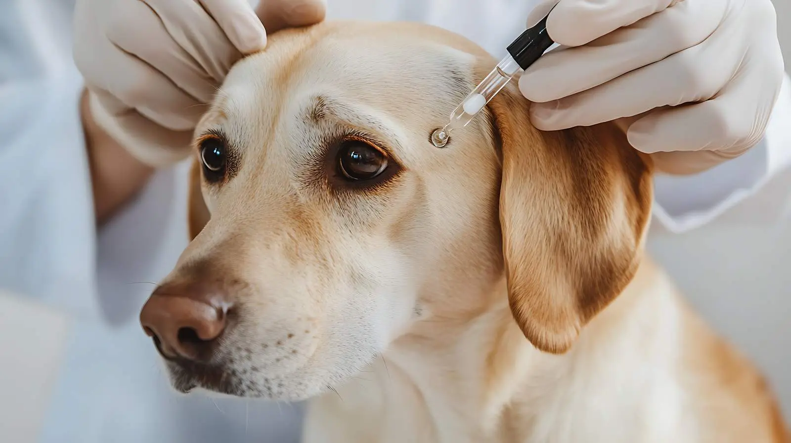 Veterinarian Administering Ear Drops to Dog — free download from Dotvec