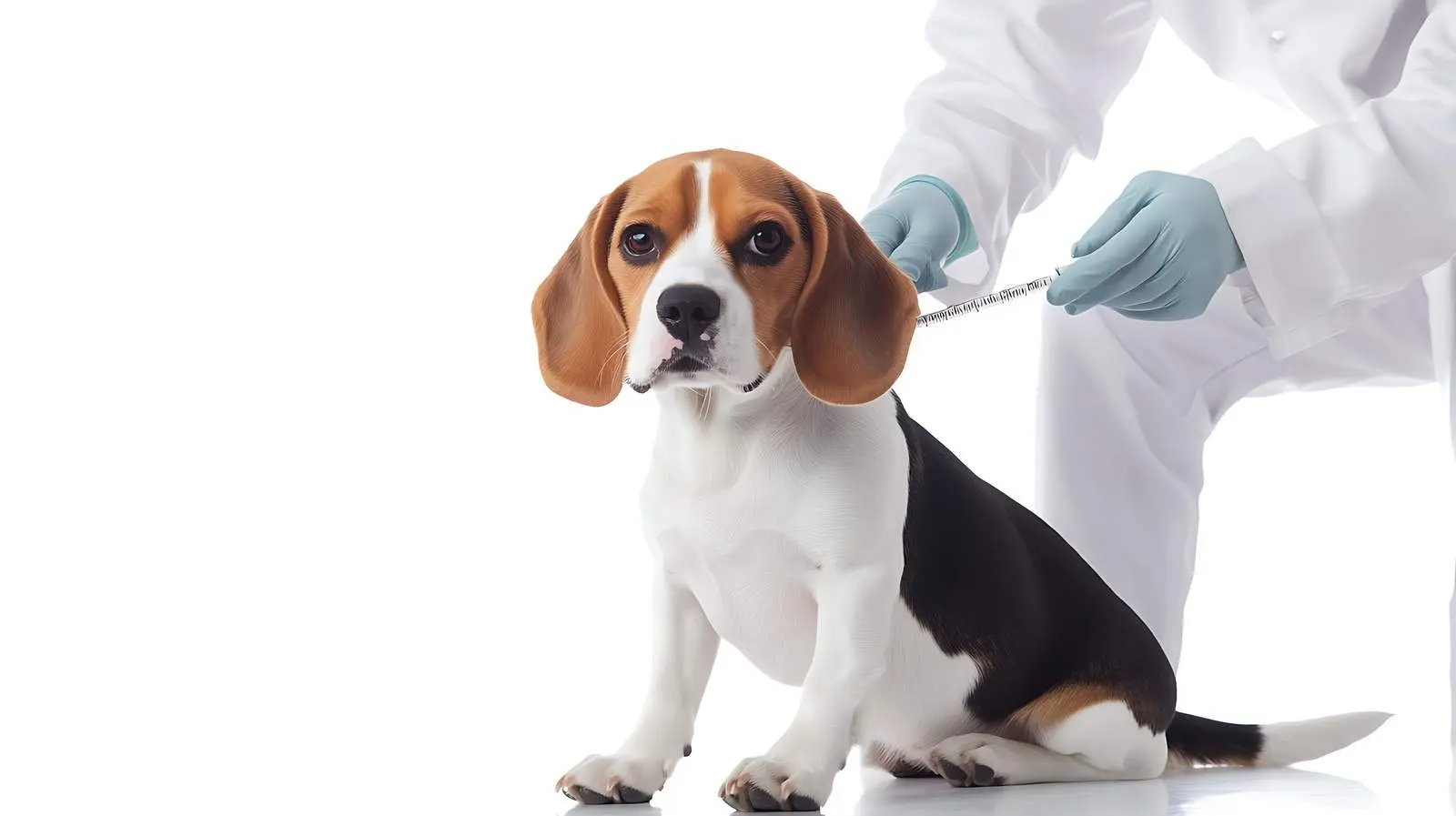 Veterinarian Measuring Beagle Dog's Body Temperature — free download from Dotvec