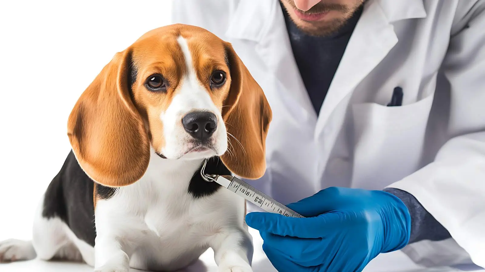 Veterinarian Measuring Beagle Dog's Temperature — free download from Dotvec