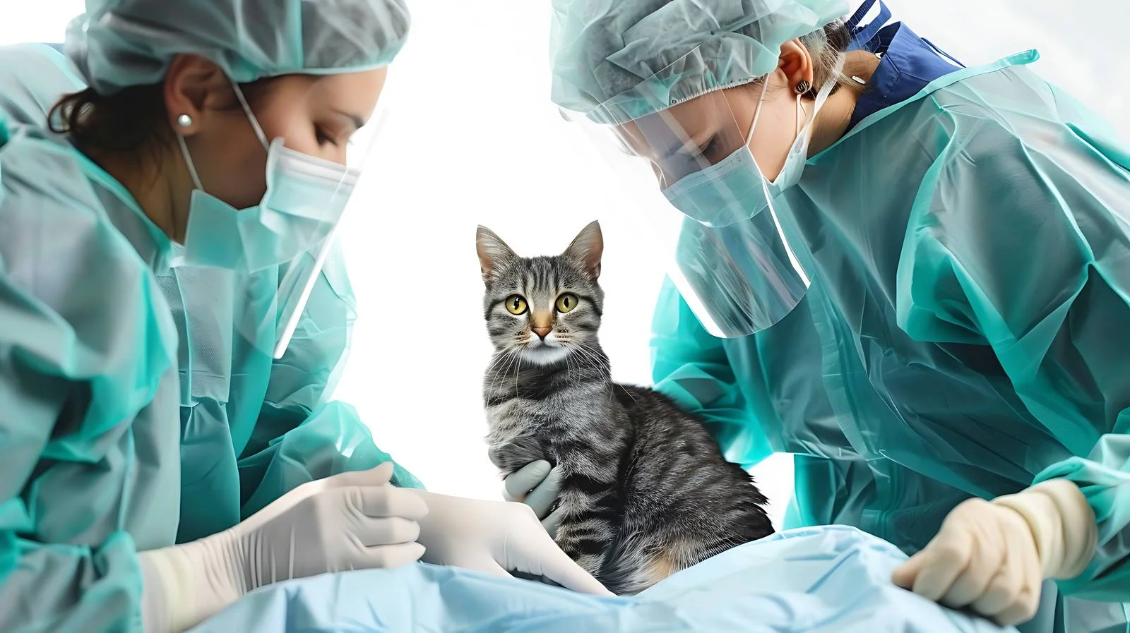 Veterinary Surgeons Performing Cat Surgery — free download from Dotvec