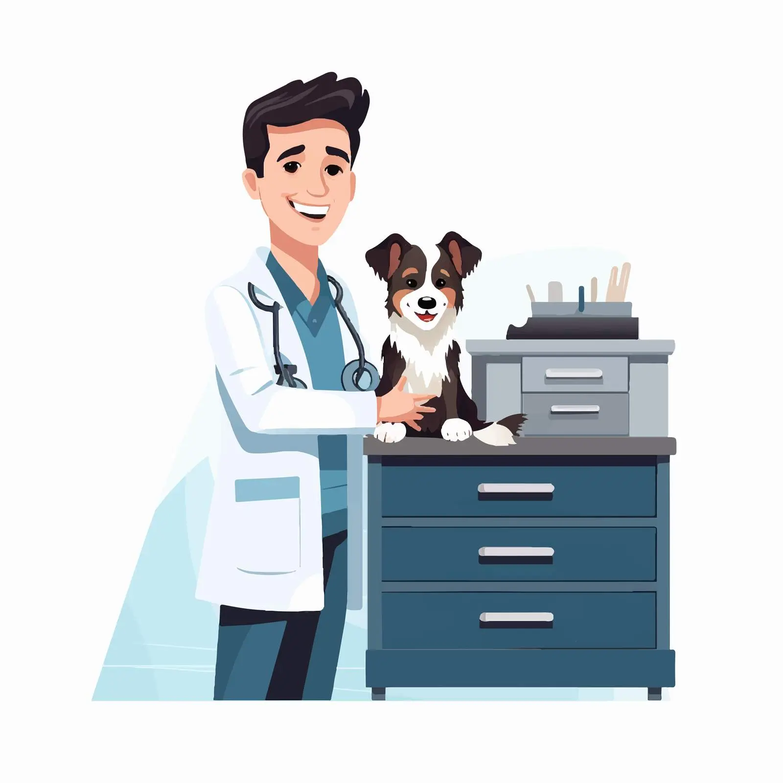 Veterinary Doctor Cartoon Character with Dog Avatar — free download from Dotvec