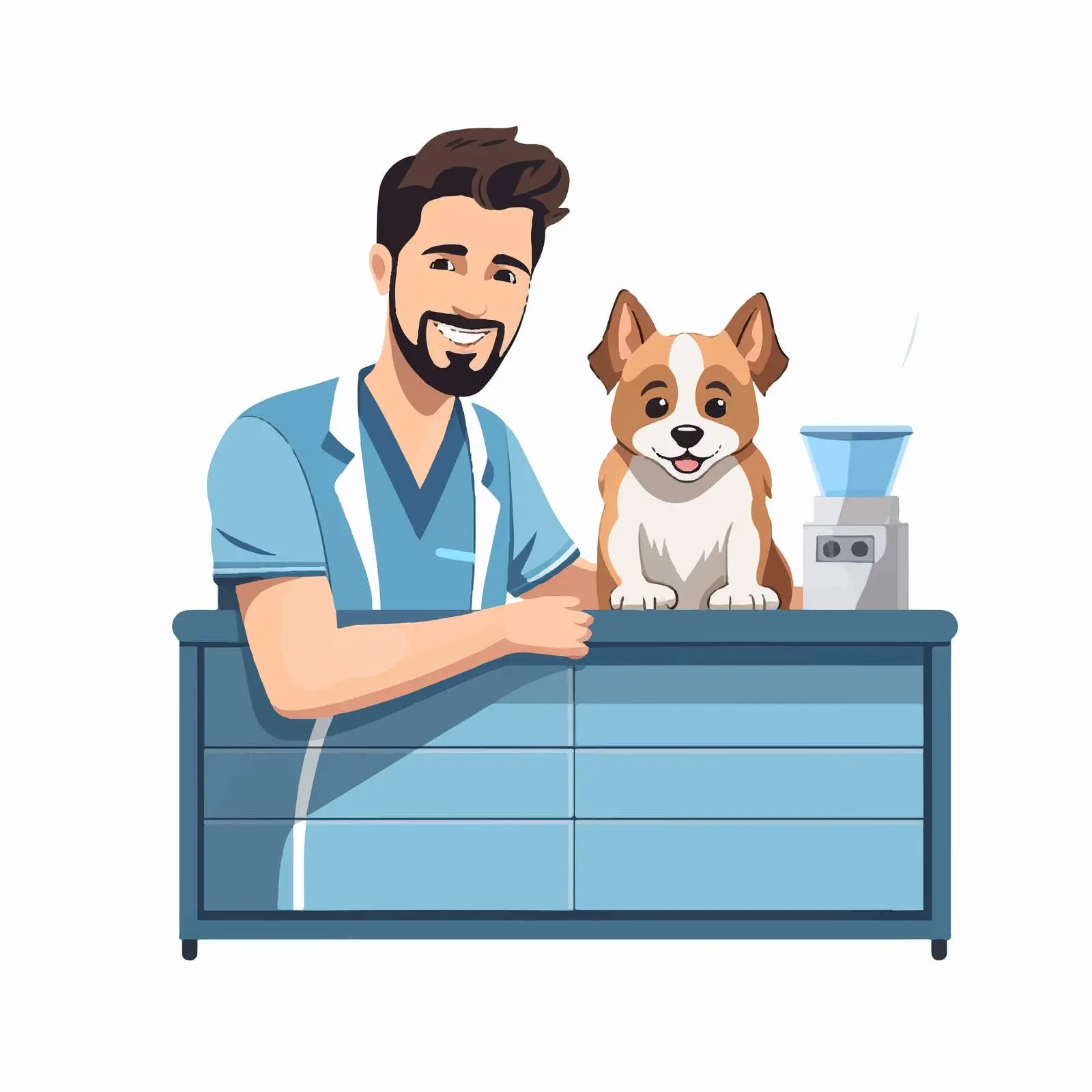 Veterinary Doctor Cartoon Character with Dog — free download from Dotvec