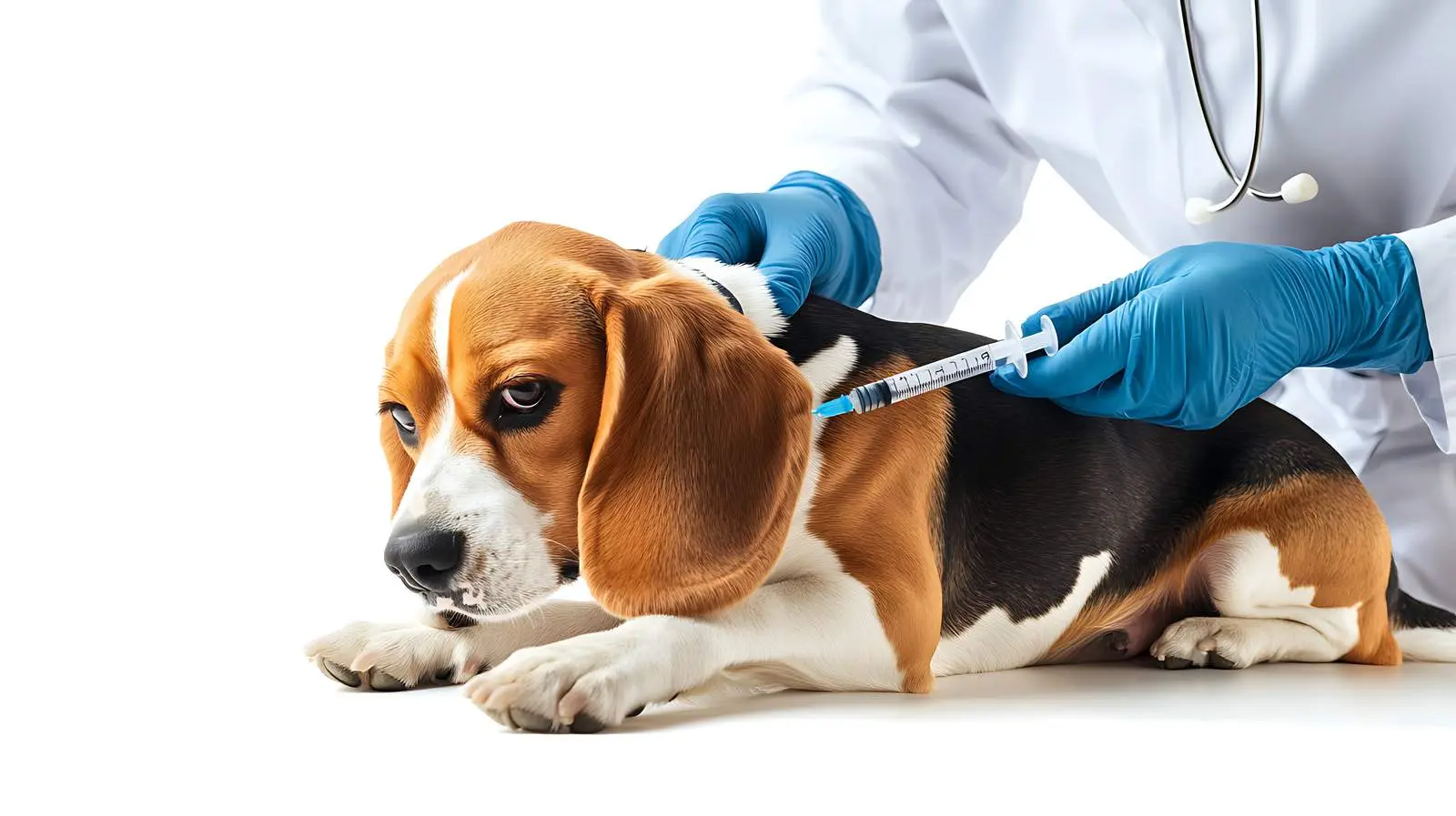 Veterinarian Administering Injection to Beagle – free medical procedure image from Dotvec