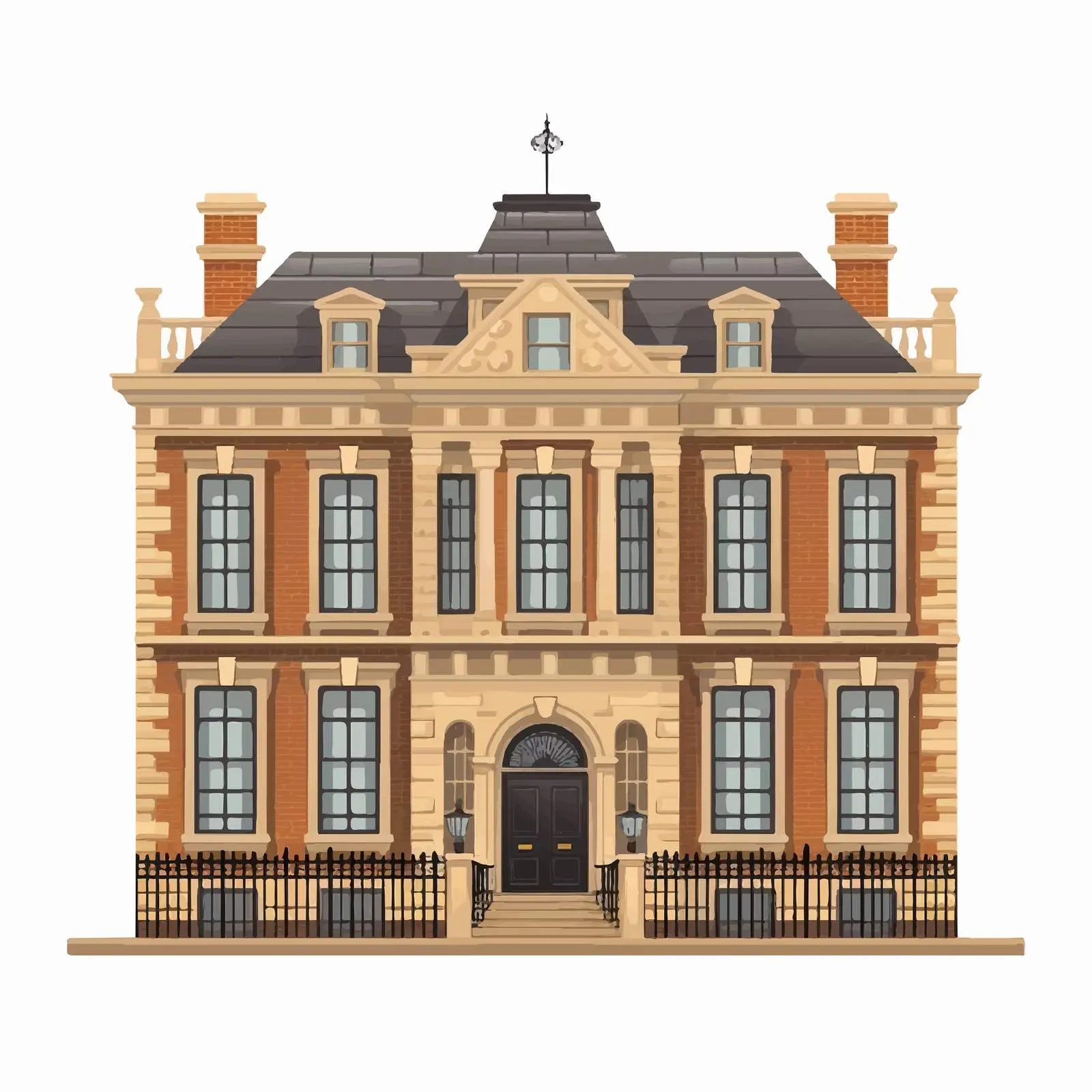 Classic Victorian Building Facade in European Style — free download from Dotvec