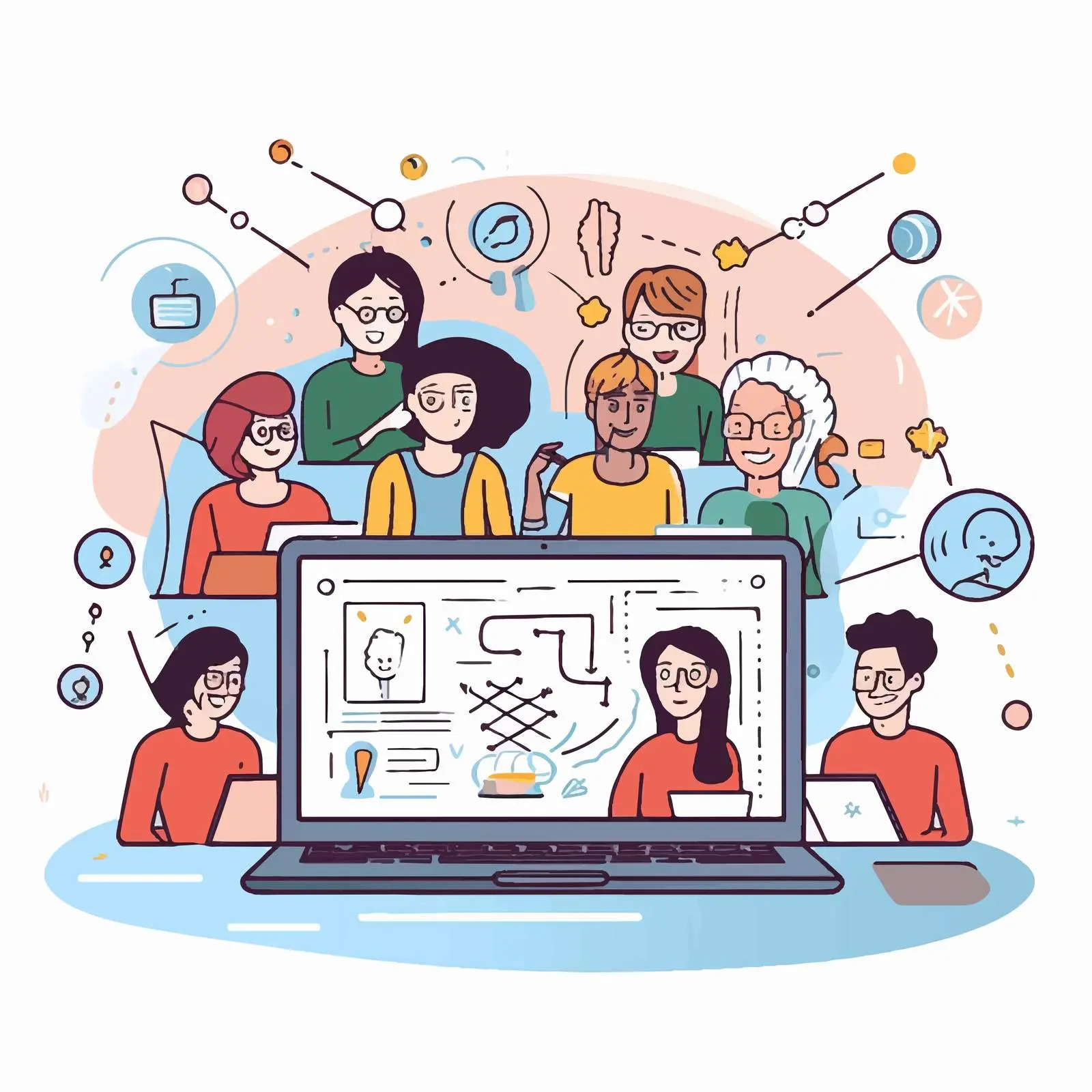 Virtual Meeting with Students and Colleagues – free video image from Dotvec