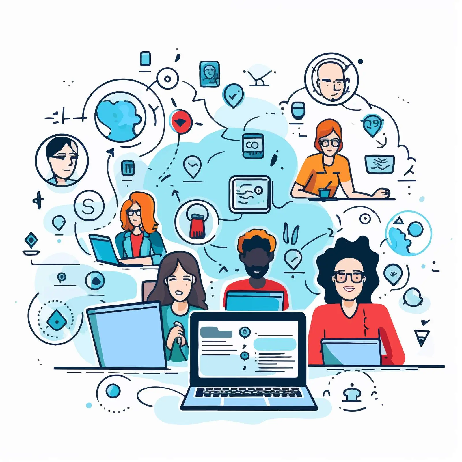 Dynamic Video Session with Students and Colleagues – free video image from Dotvec