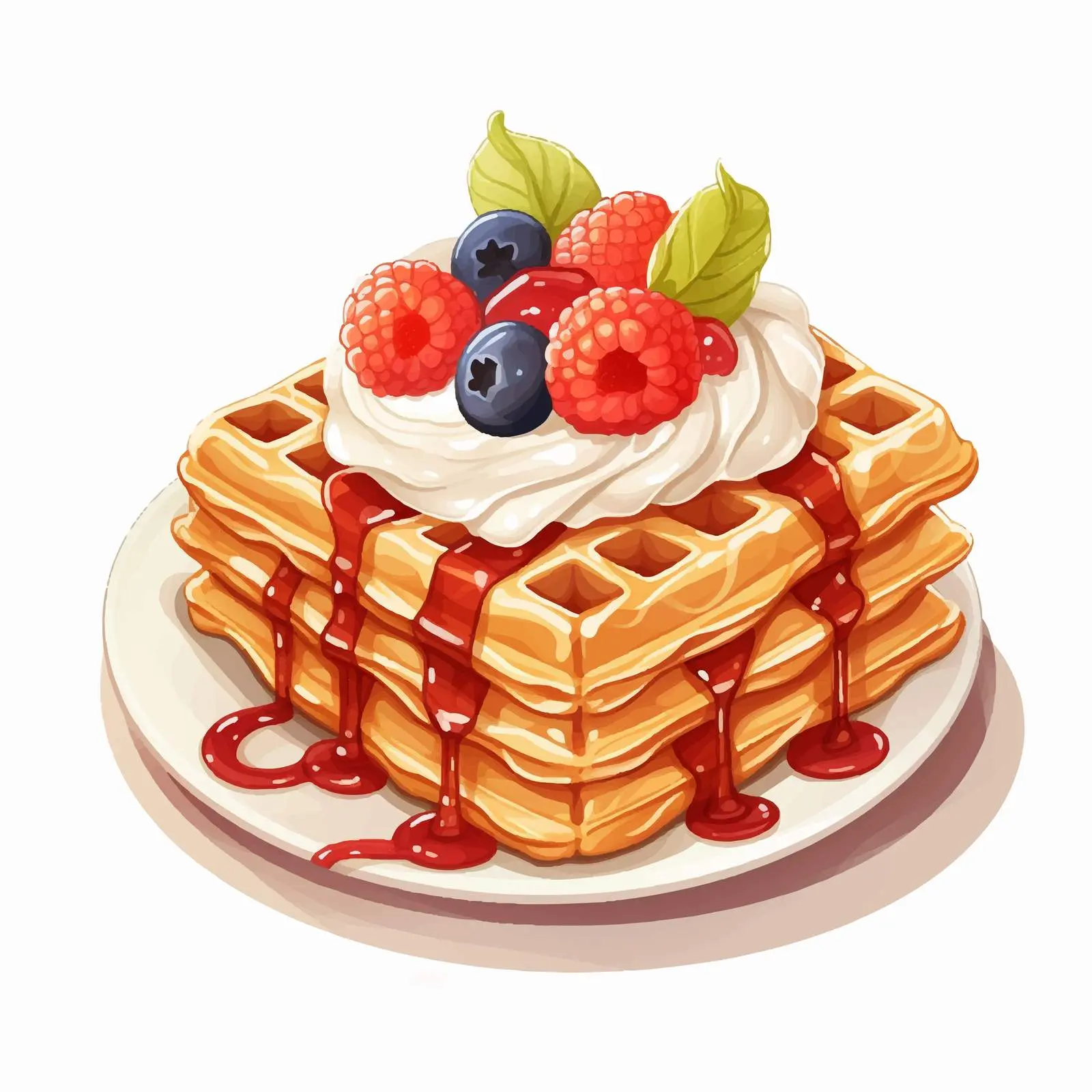 Delicious Viennese Breakfast Waffles with Fruit — free download from Dotvec
