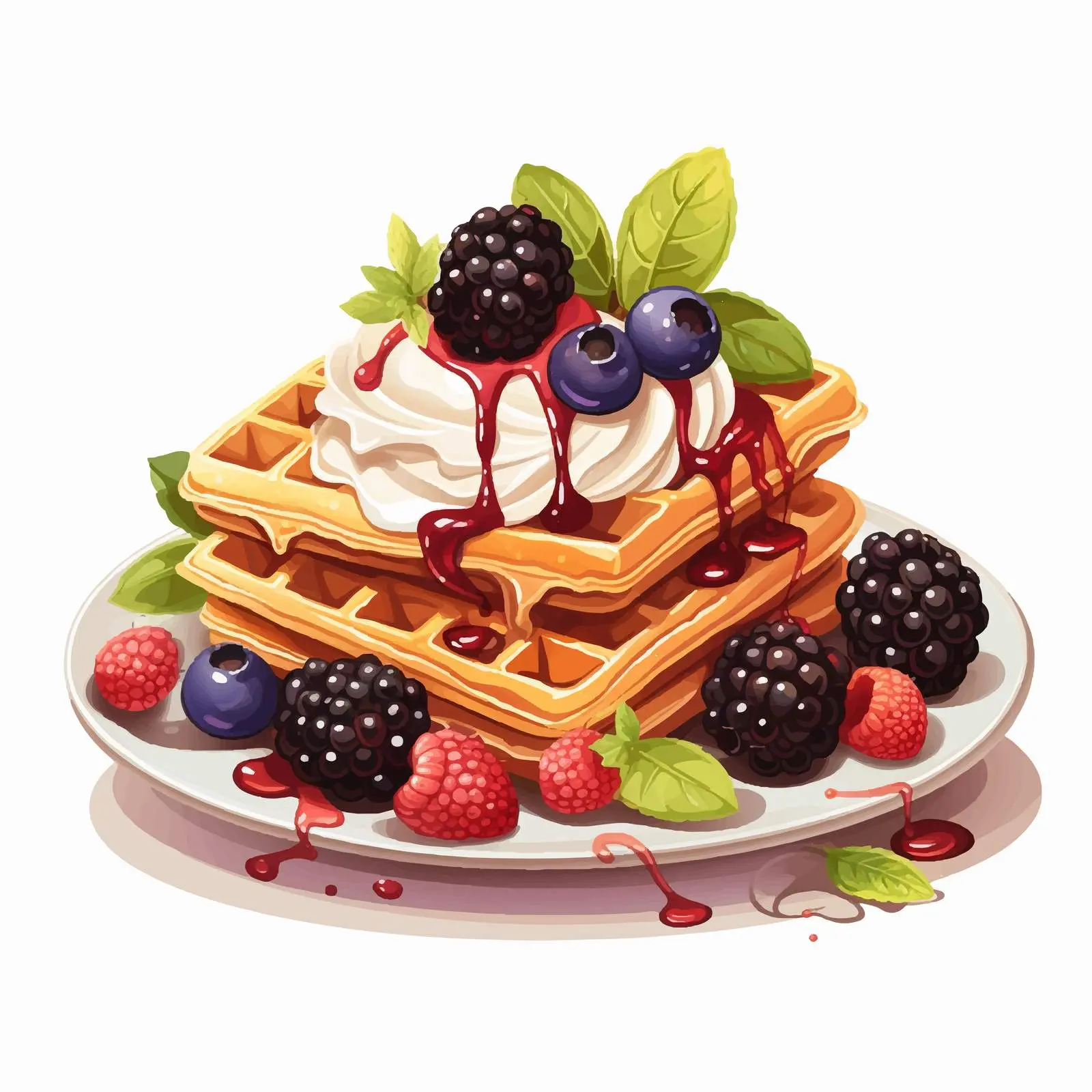 Delicious Viennese Waffles with Ice Cream — free download from Dotvec