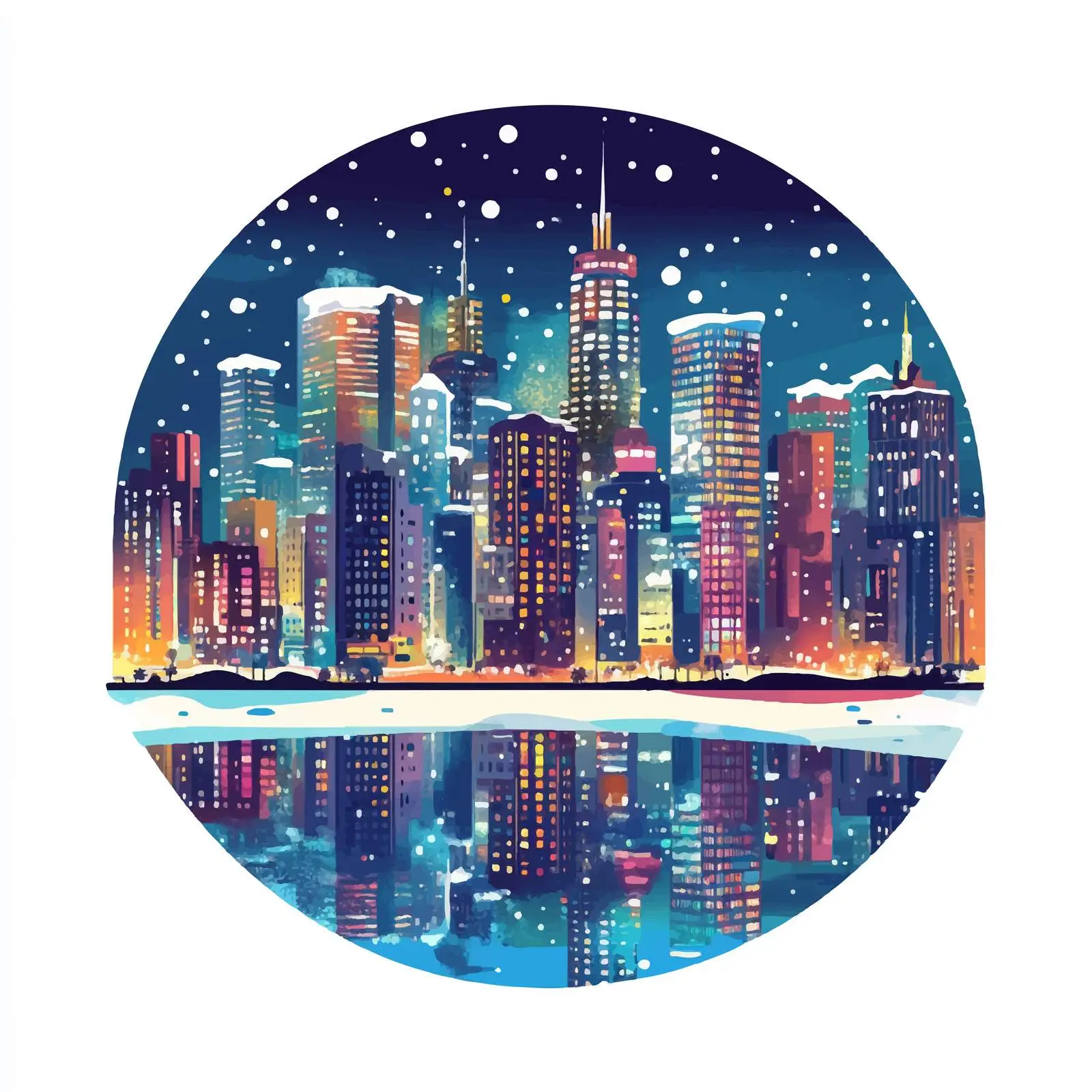 Futuristic Night City Skyline at Business Center — free download from Dotvec