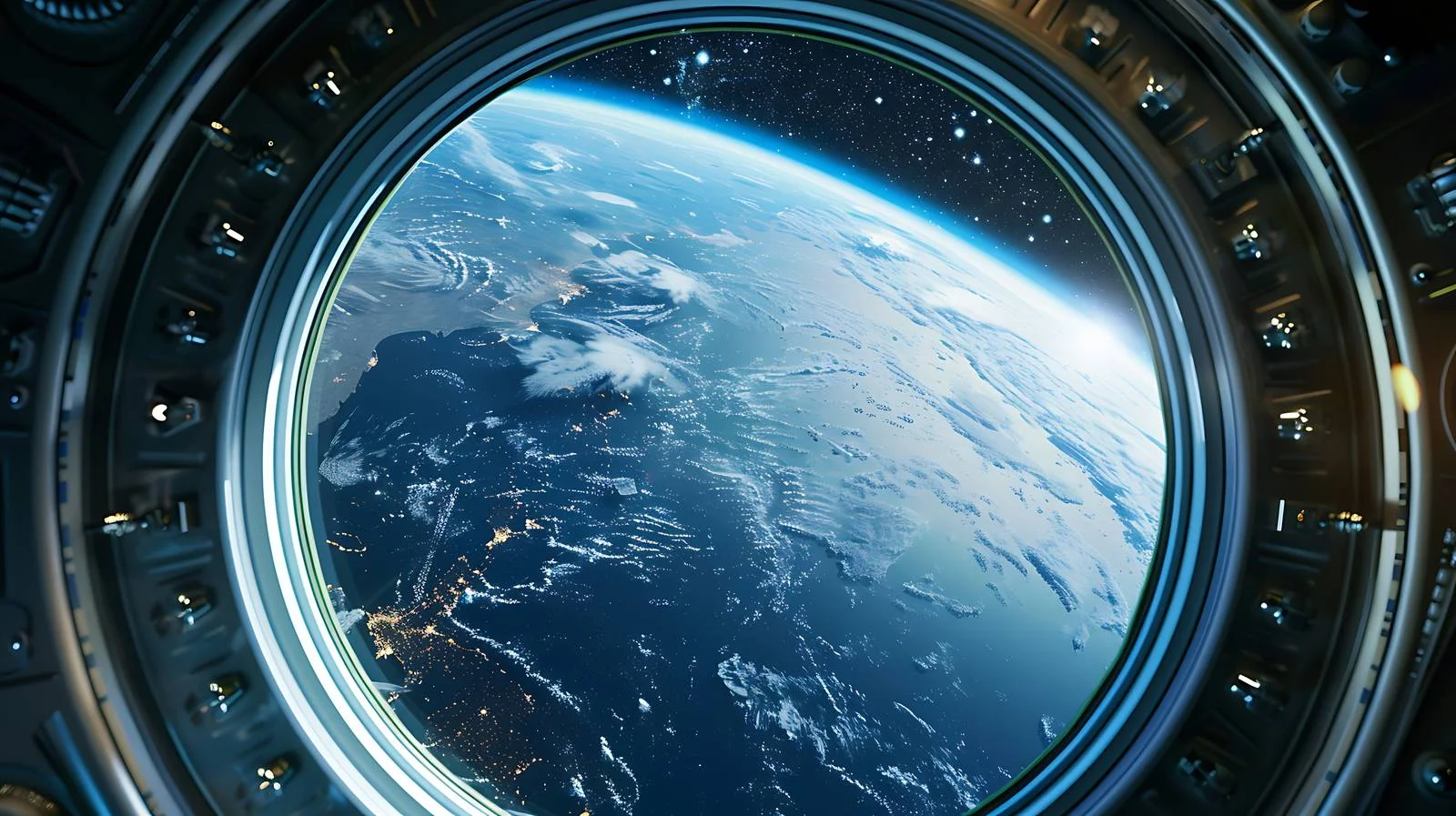 Earth View from Space Station Porthole — free download from Dotvec