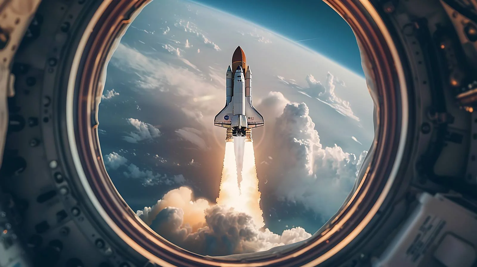 Spacecraft Launch View from Porthole — free download from Dotvec
