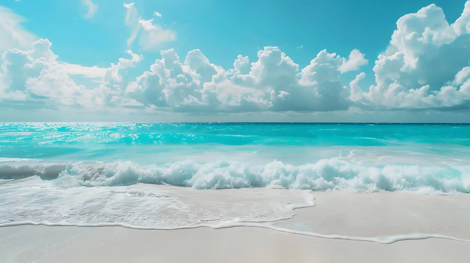 Scenic Caribbean Beach and Cancun Clouds — free download from Dotvec